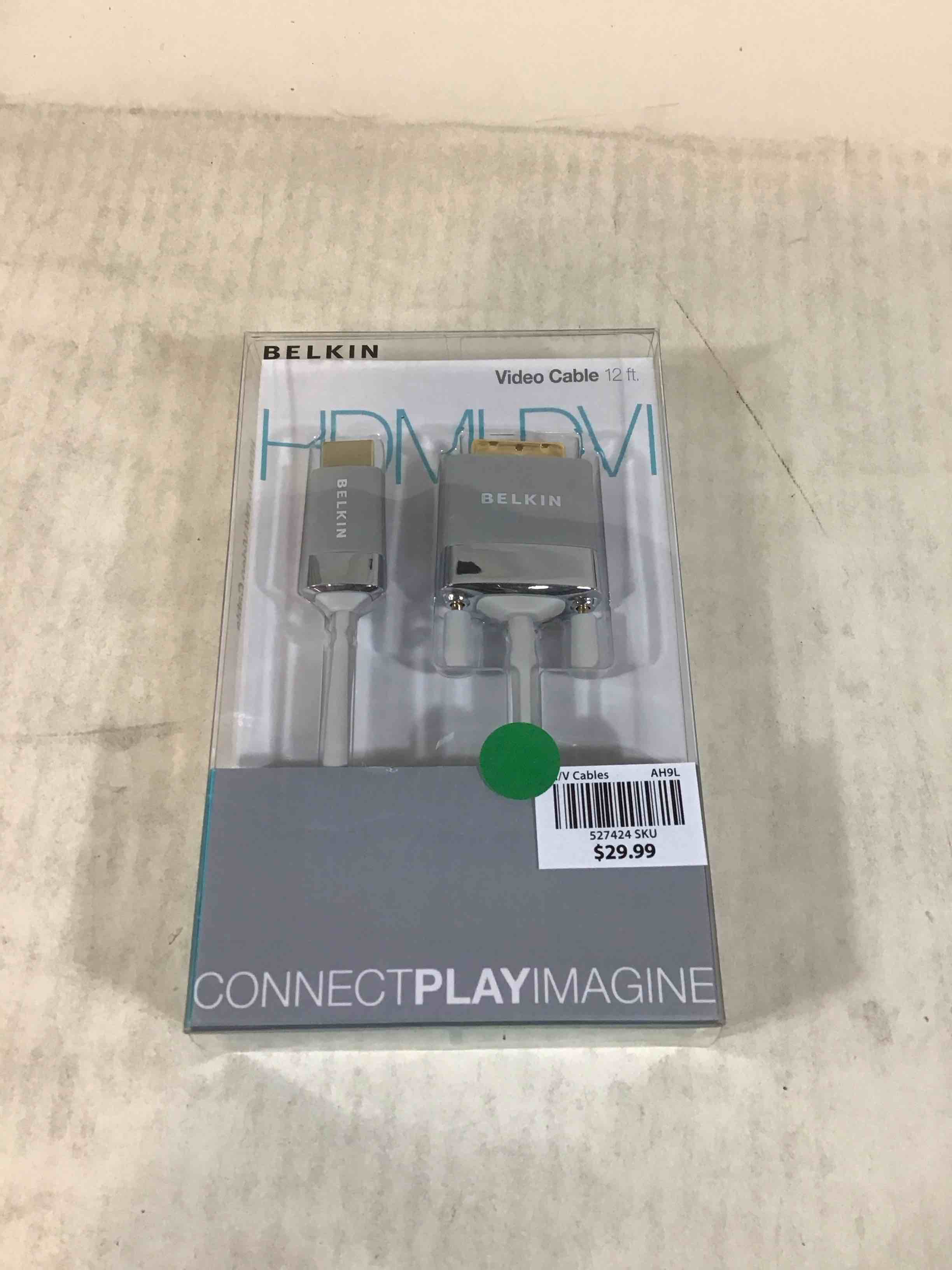 Condition photo showing New/Like New for Belkin AV22401-12-WHT HDMI to DVI-D Cable Adapter