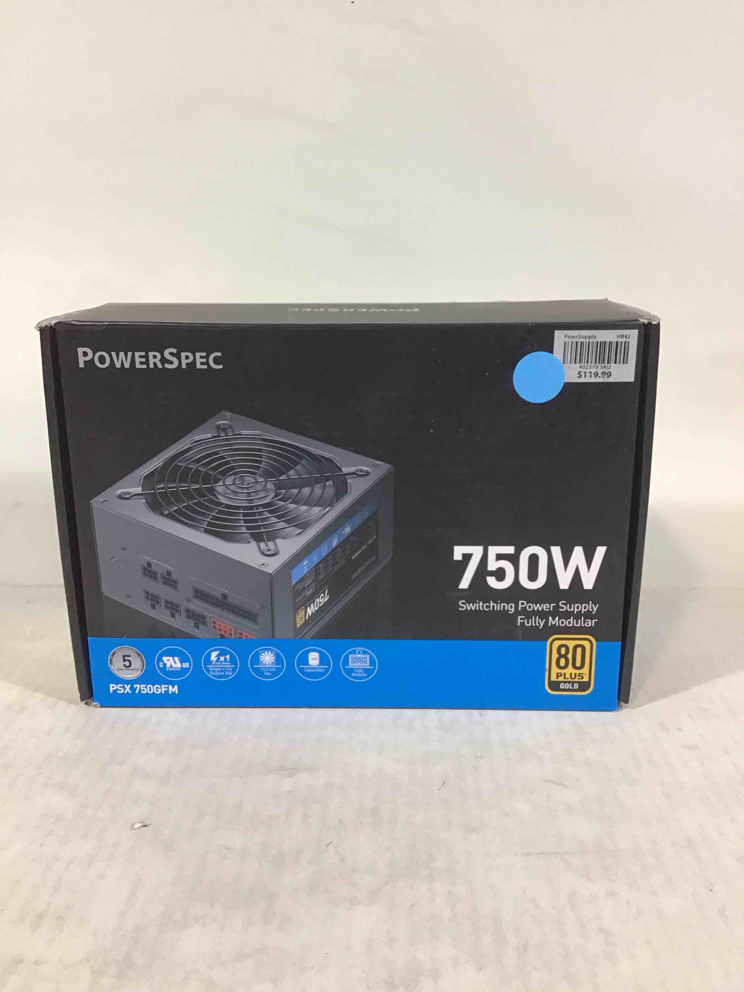 powerspec 750 watt 80 plus gold fully modular atx power supply active pfc psu sli crossfire ready computer switching power supply  ps 750gfm