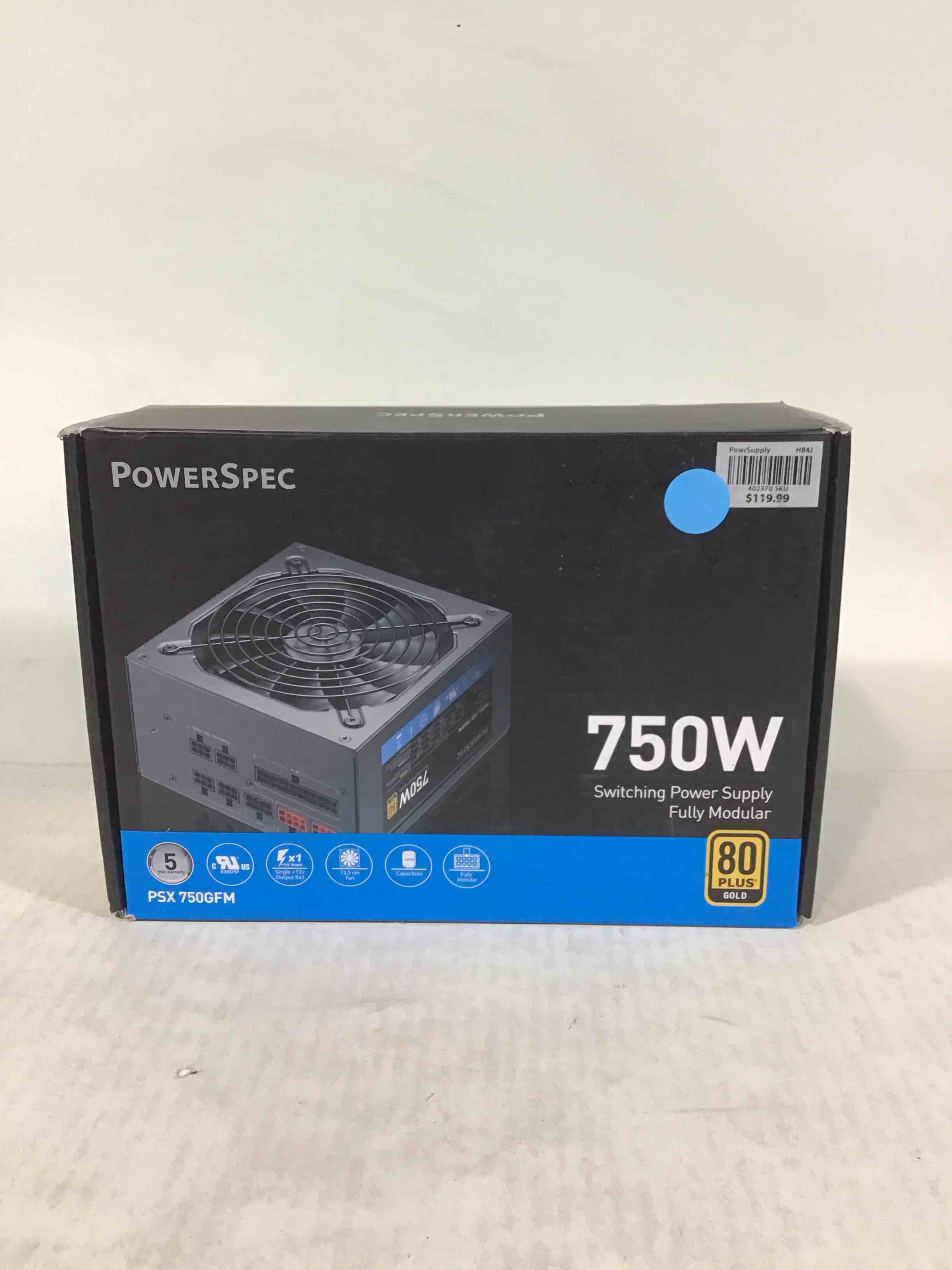 Condition photo showing Good Condition for powerspec 750 watt 80 plus gold fully modular atx power supply active pfc psu sli crossfire ready computer switching power supply ps 750gfm