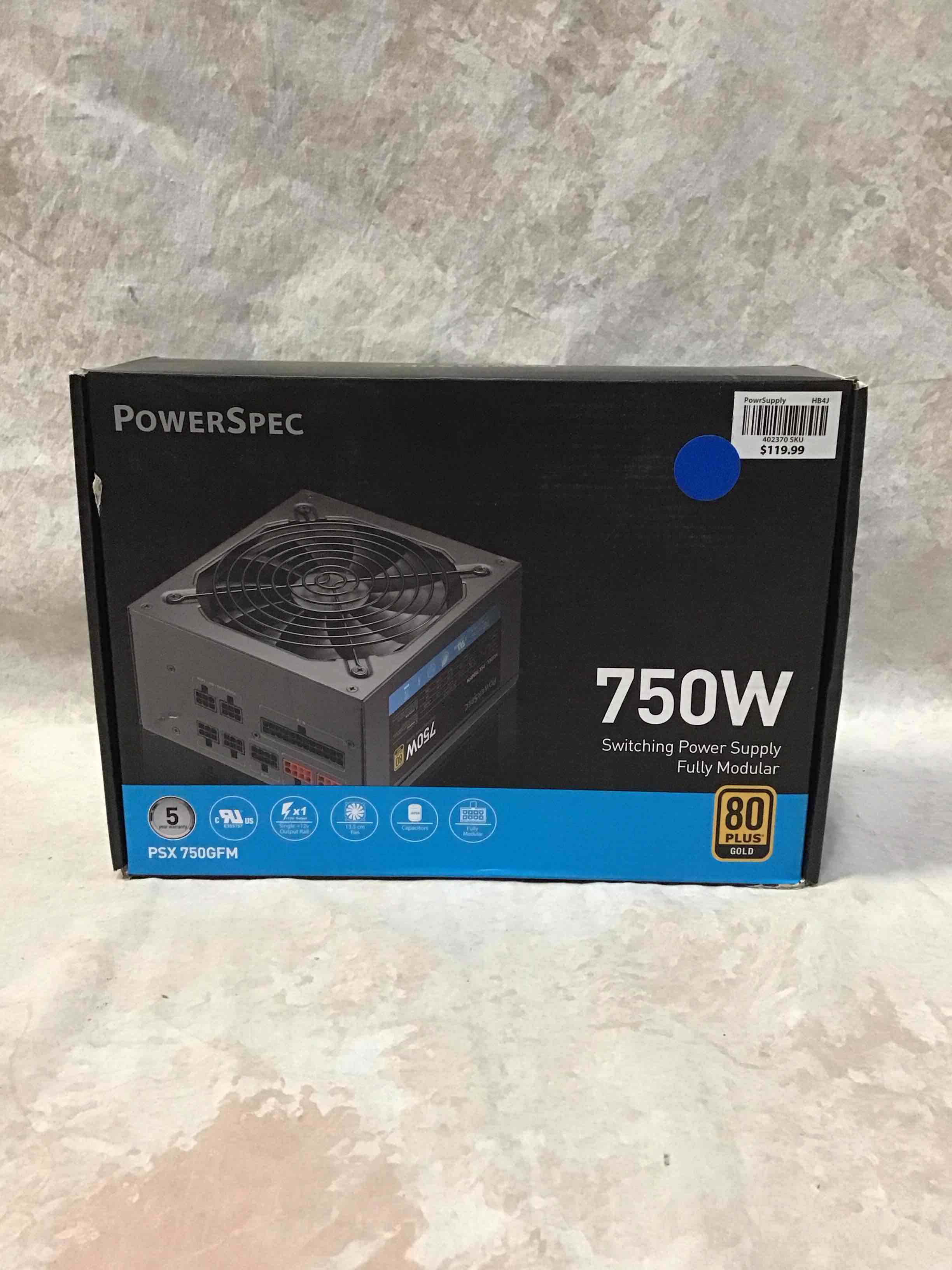 powerspec 750 watt 80 plus gold fully modular atx power supply active pfc psu sli crossfire ready computer switching power supply  ps 750gfm