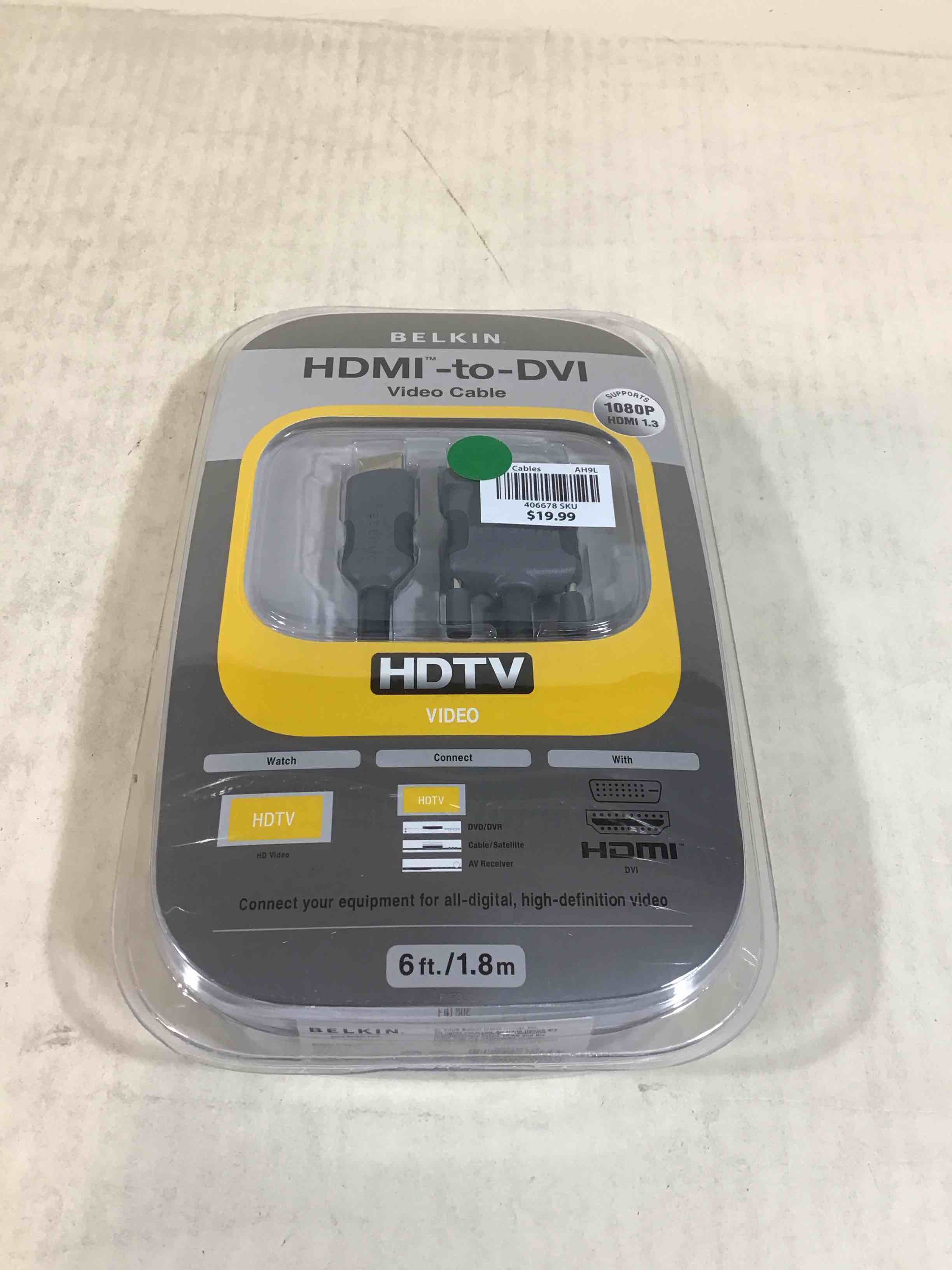 Condition photo showing New/Like New for Belkin HDMi to DVI-D Cable