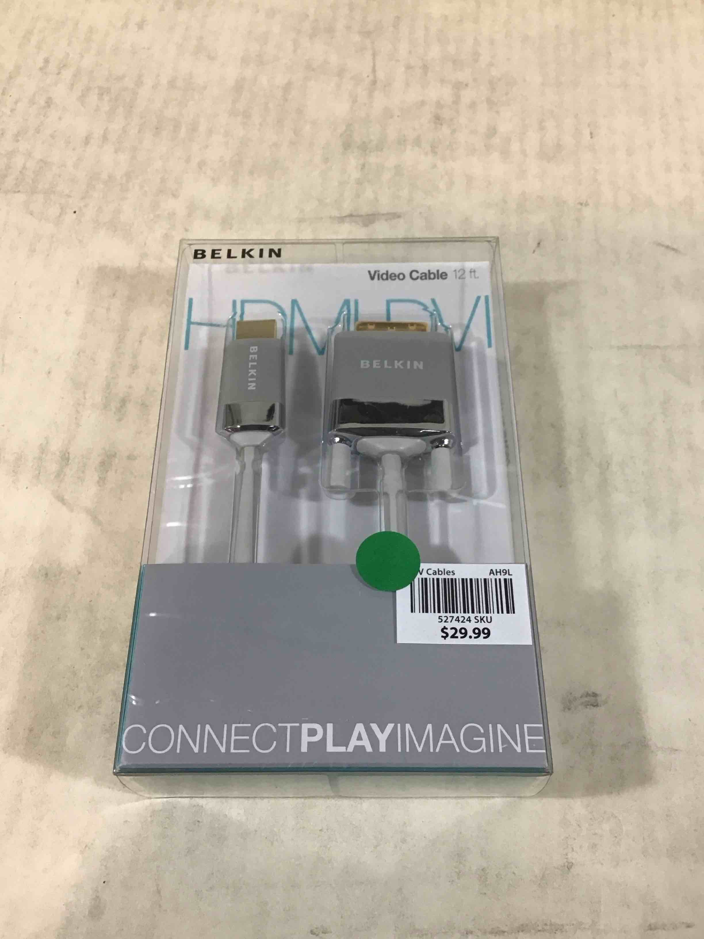Condition photo showing New/Like New for Belkin AV22401-12-WHT HDMI to DVI-D Cable Adapter