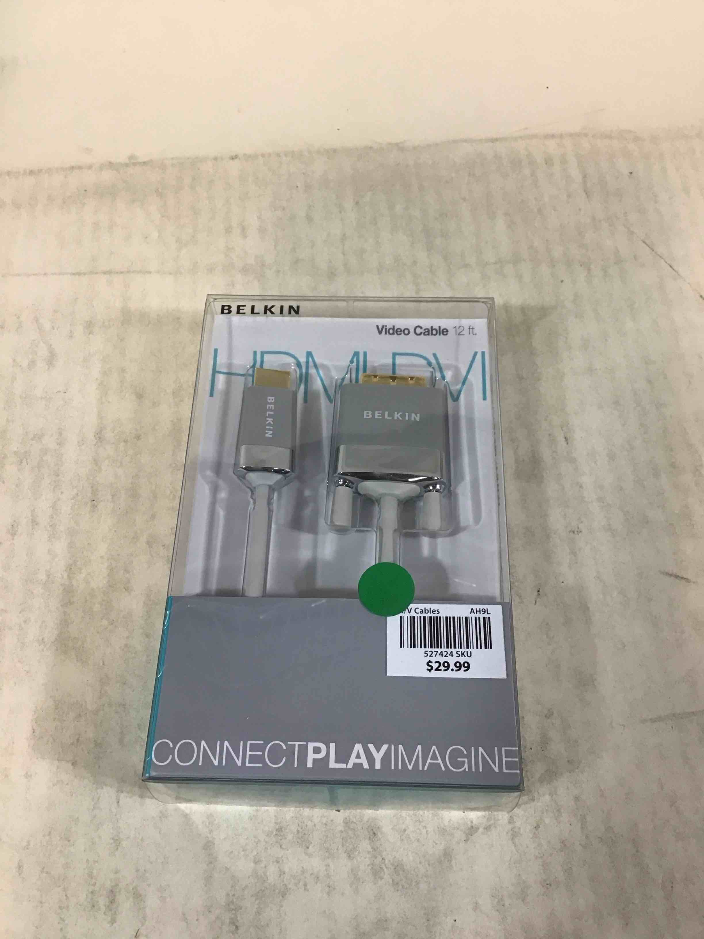 Condition photo showing New/Like New for Belkin AV22401-12-WHT HDMI to DVI-D Cable Adapter