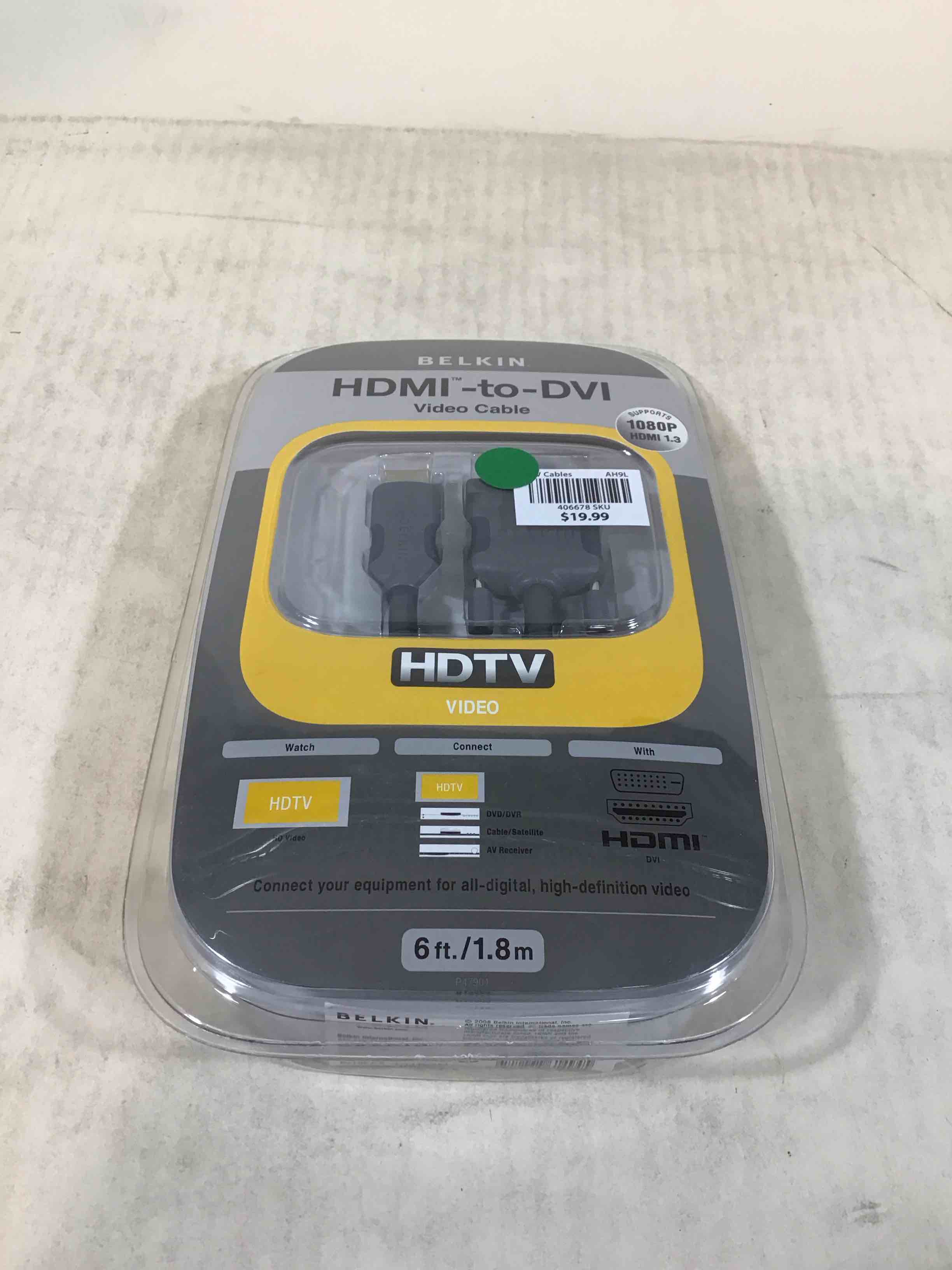 Condition photo showing New/Like New for Belkin HDMi to DVI-D Cable