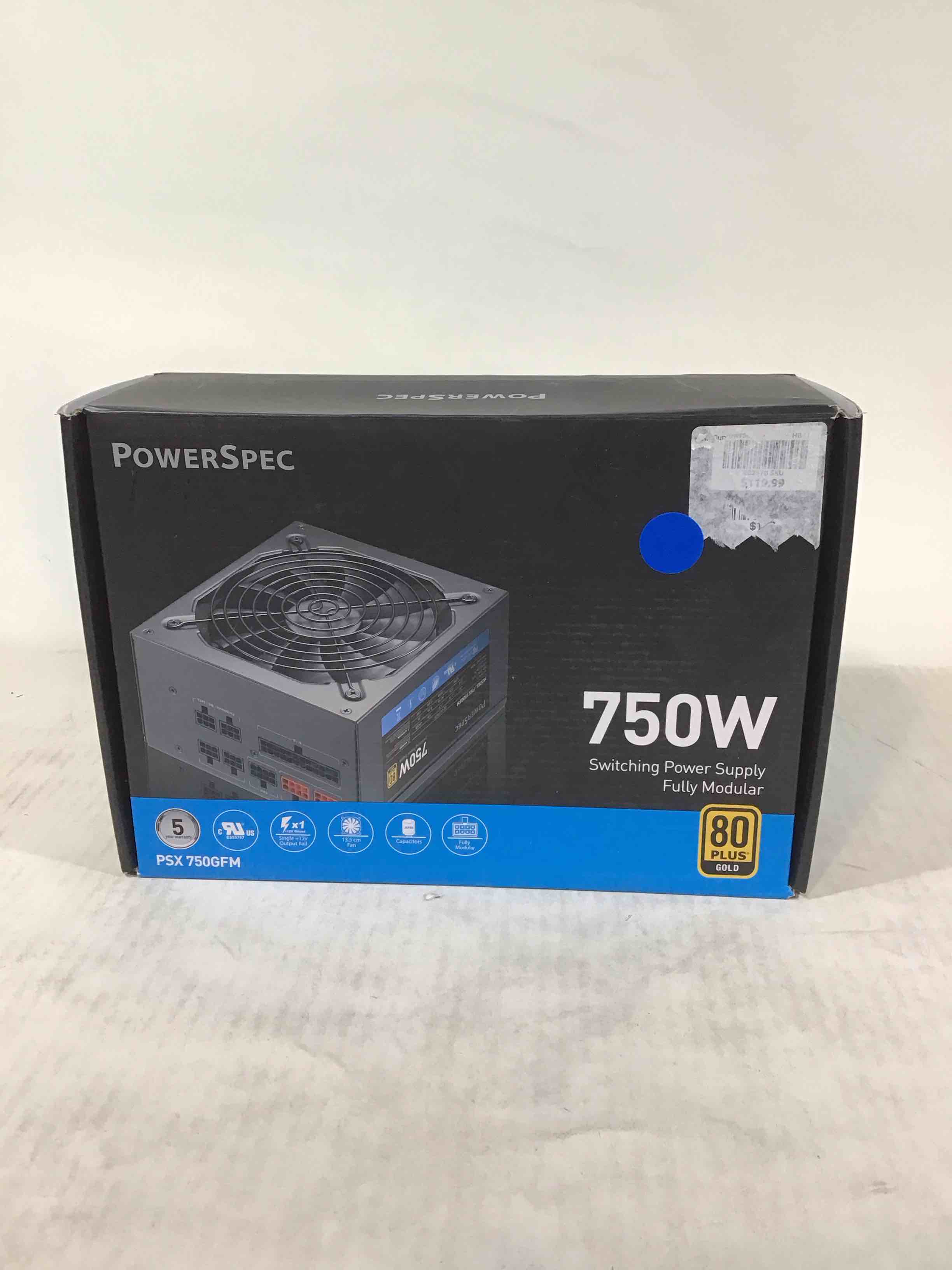 Condition photo showing Good Condition for powerspec 750 watt 80 plus gold fully modular atx power supply active pfc psu sli crossfire ready computer switching power supply  ps 750gfm