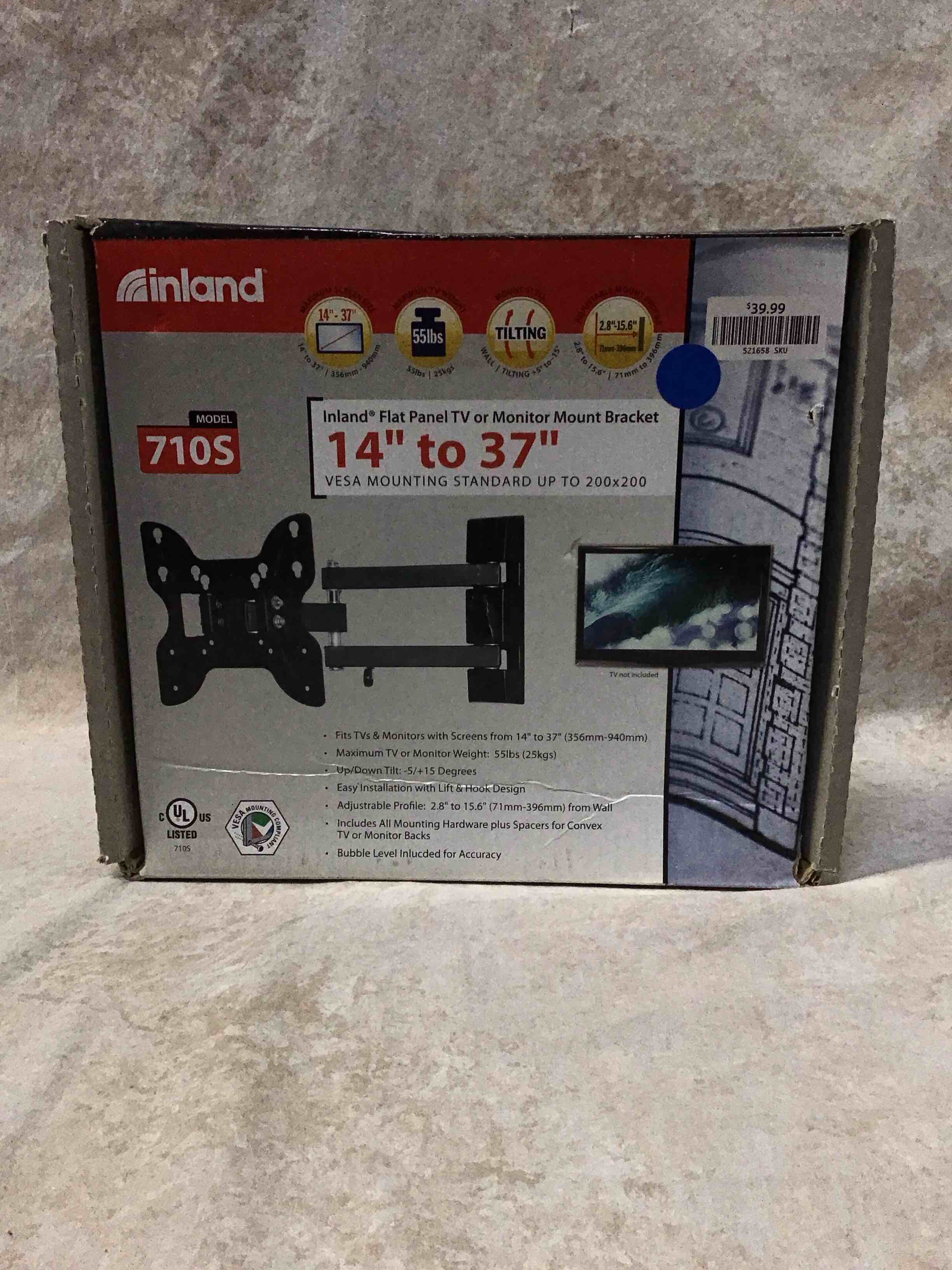 inland 14"-42" swivel tv/monitor wall mount 710s