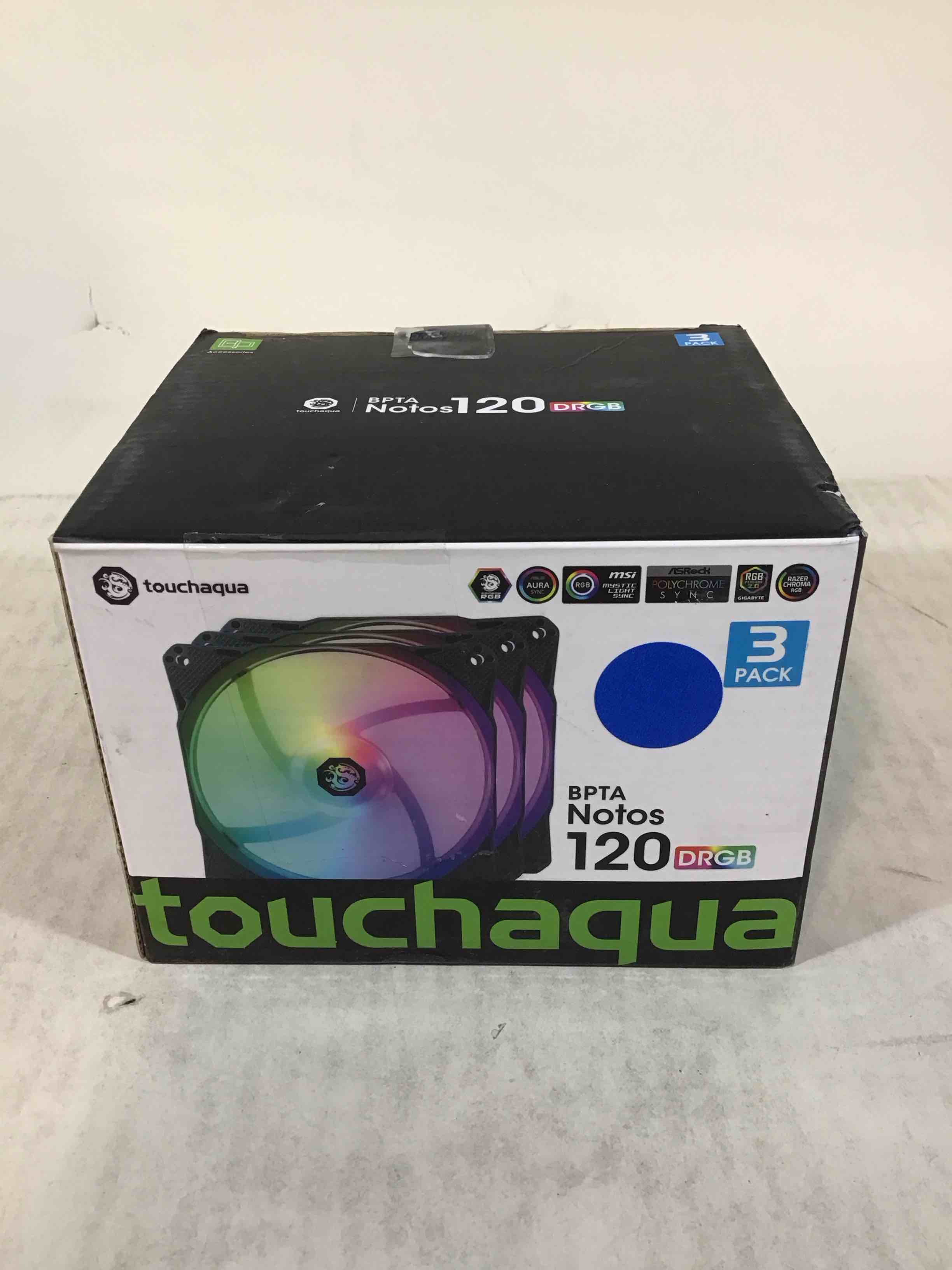 Condition photo showing Good Condition for Bitspower Notos 120mm Case Fan  DRGB Computer Fan PWM PC Cooling Fan LED High Airflow Desktop Silent Cooler 1800 RPM w/PWM Fan Hub Digital RGB Controller (3 Pack)