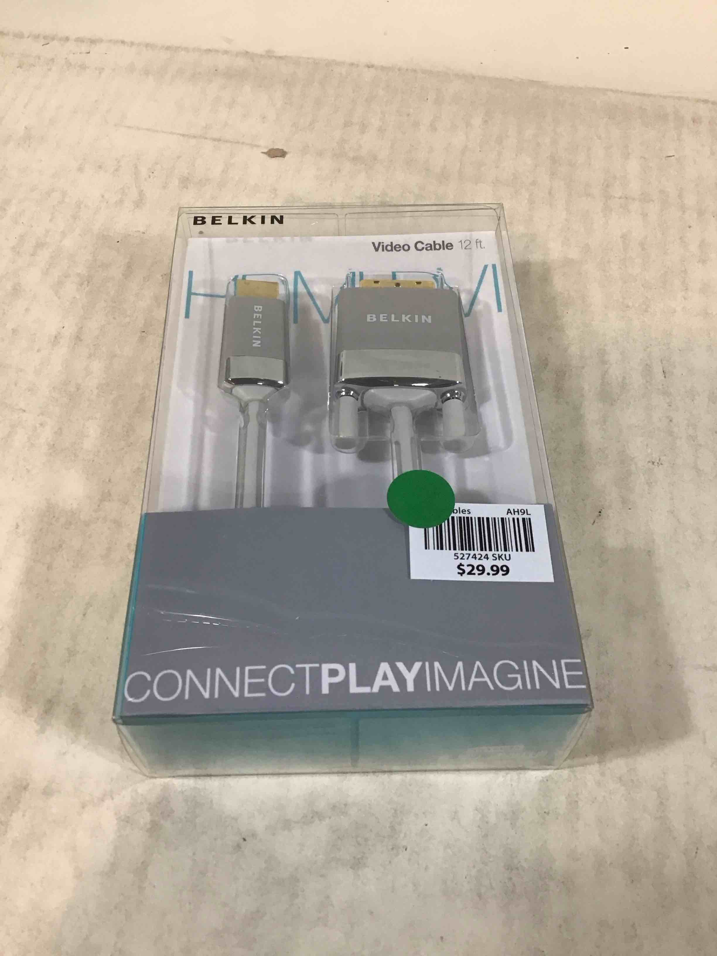 Condition photo showing New/Like New for Belkin AV22401-12-WHT HDMI to DVI-D Cable Adapter