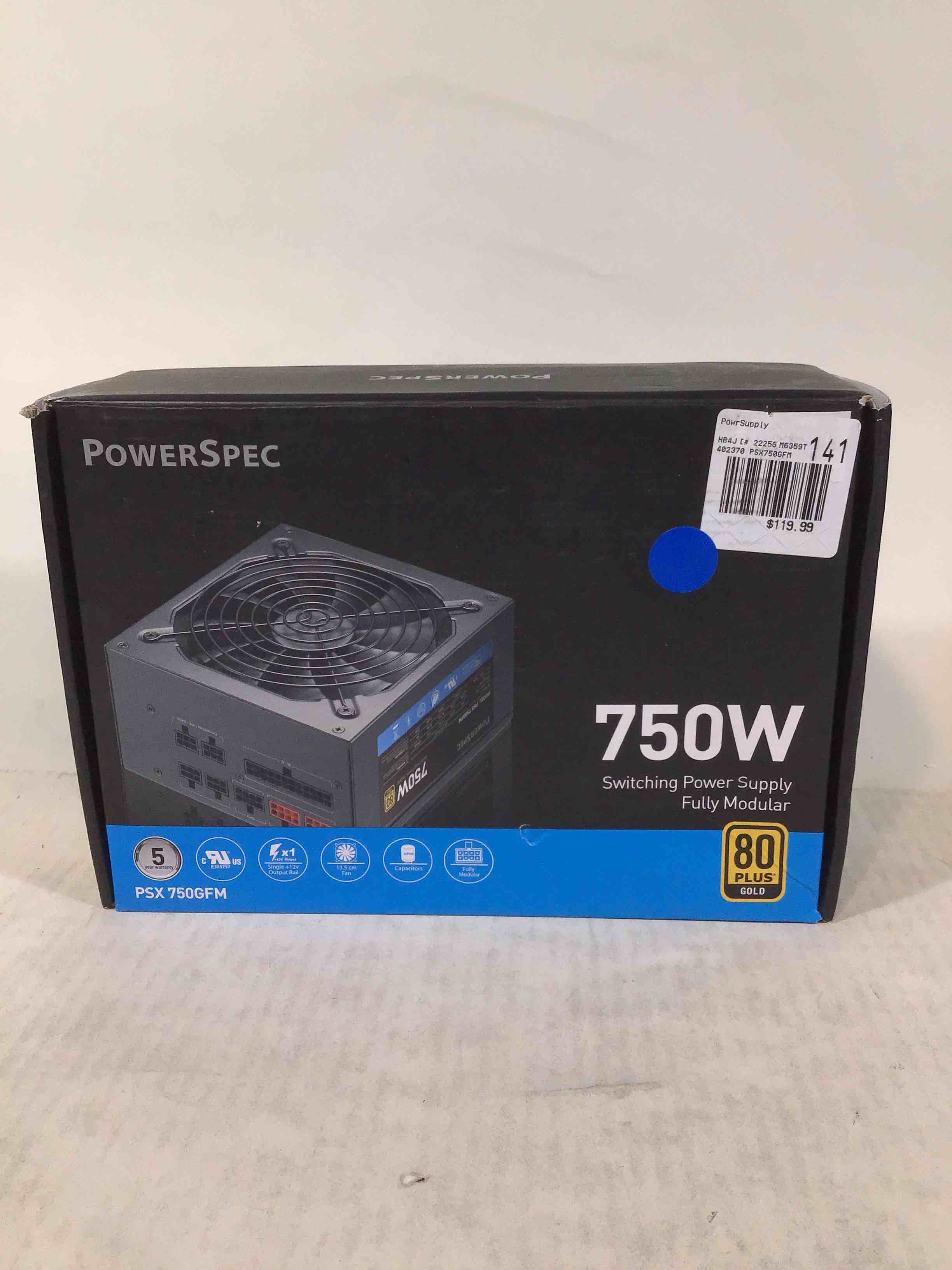 powerspec 750 watt 80 plus gold fully modular atx power supply active pfc psu sli crossfire ready computer switching power supply ps 750gfm