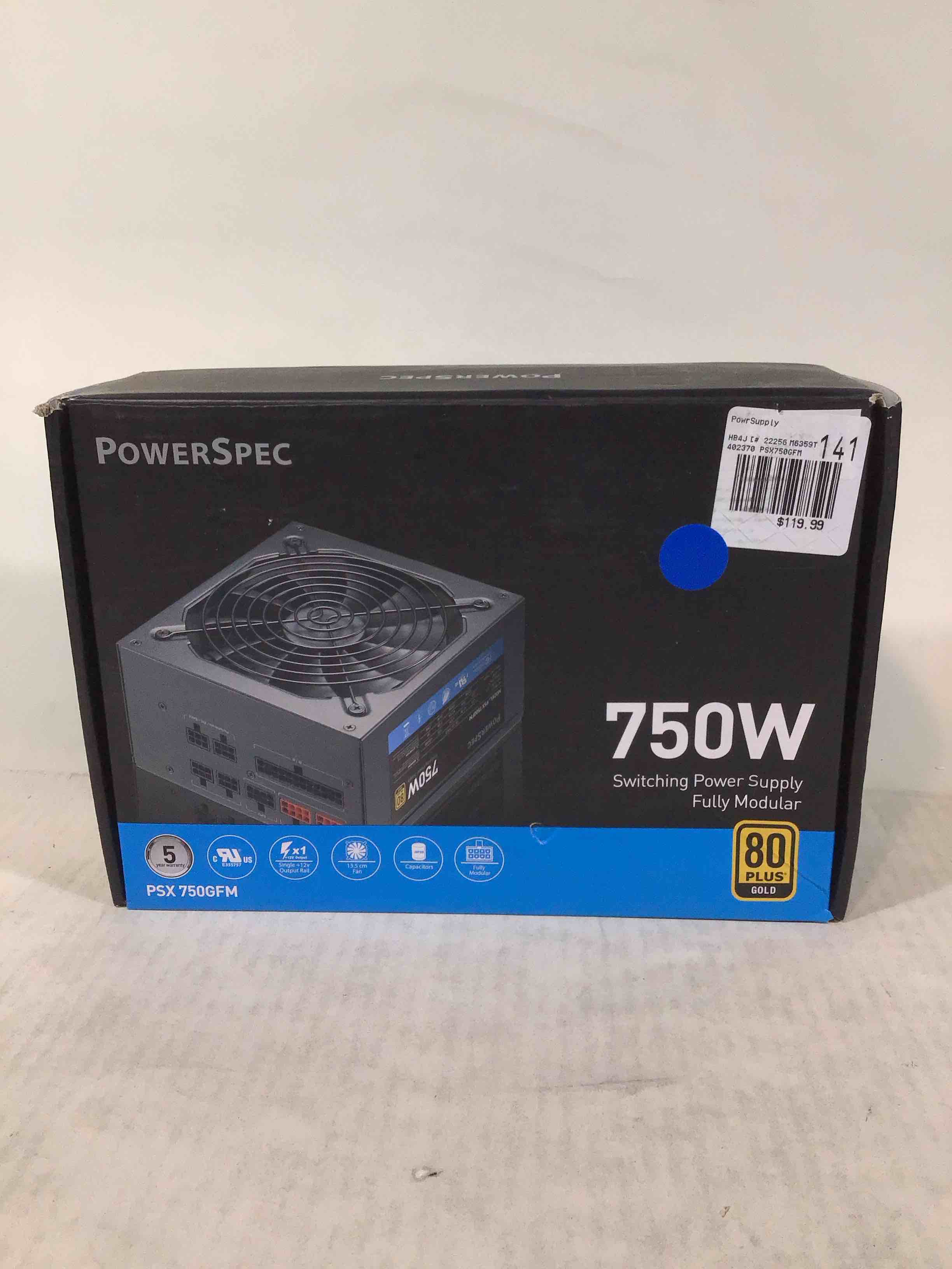Condition photo showing Good Condition for powerspec 750 watt 80 plus gold fully modular atx power supply active pfc psu sli crossfire ready computer switching power supply  ps 750gfm