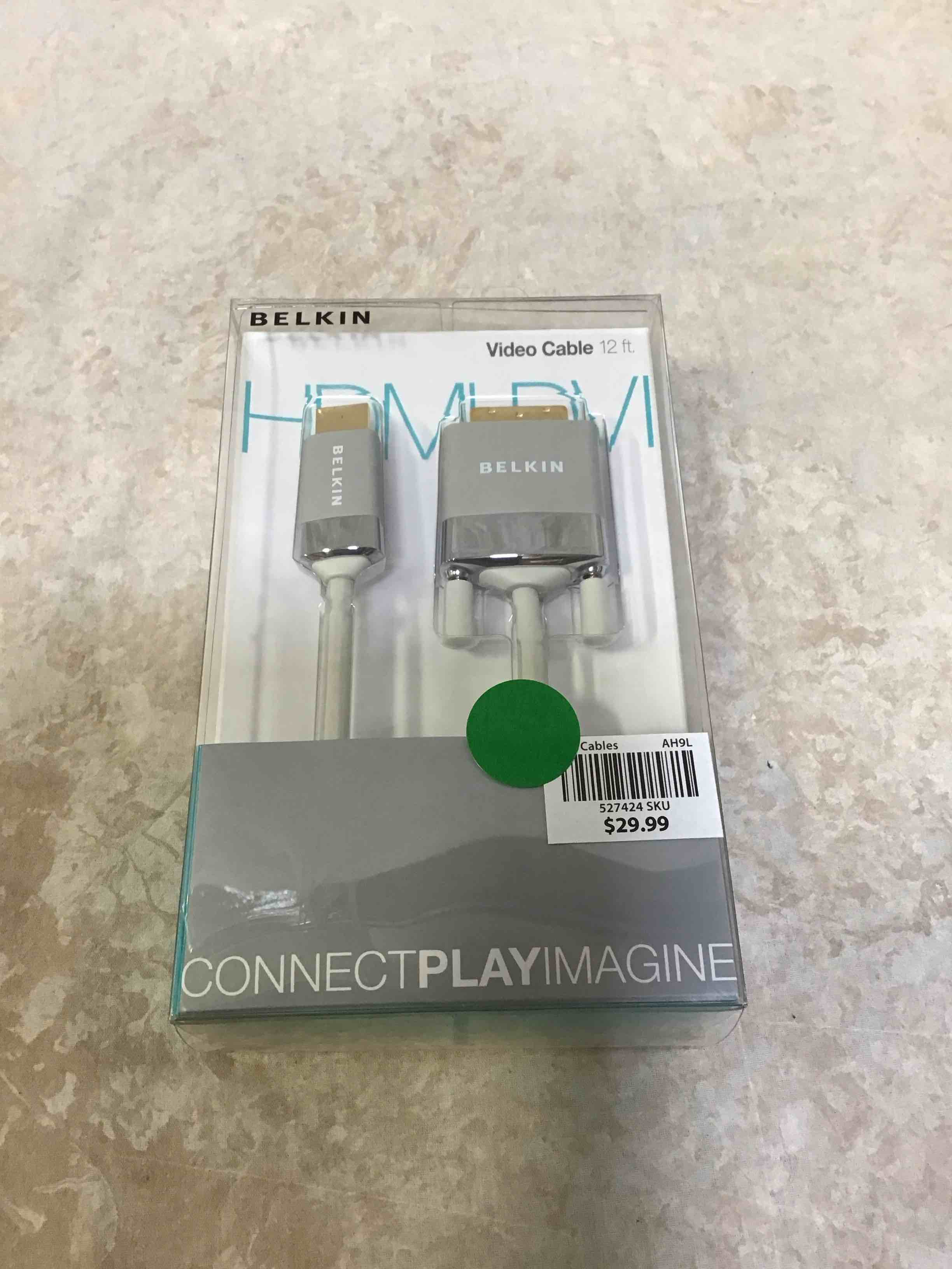 Condition photo showing New/Like New for Belkin AV22401-12-WHT HDMI to DVI-D Cable Adapter