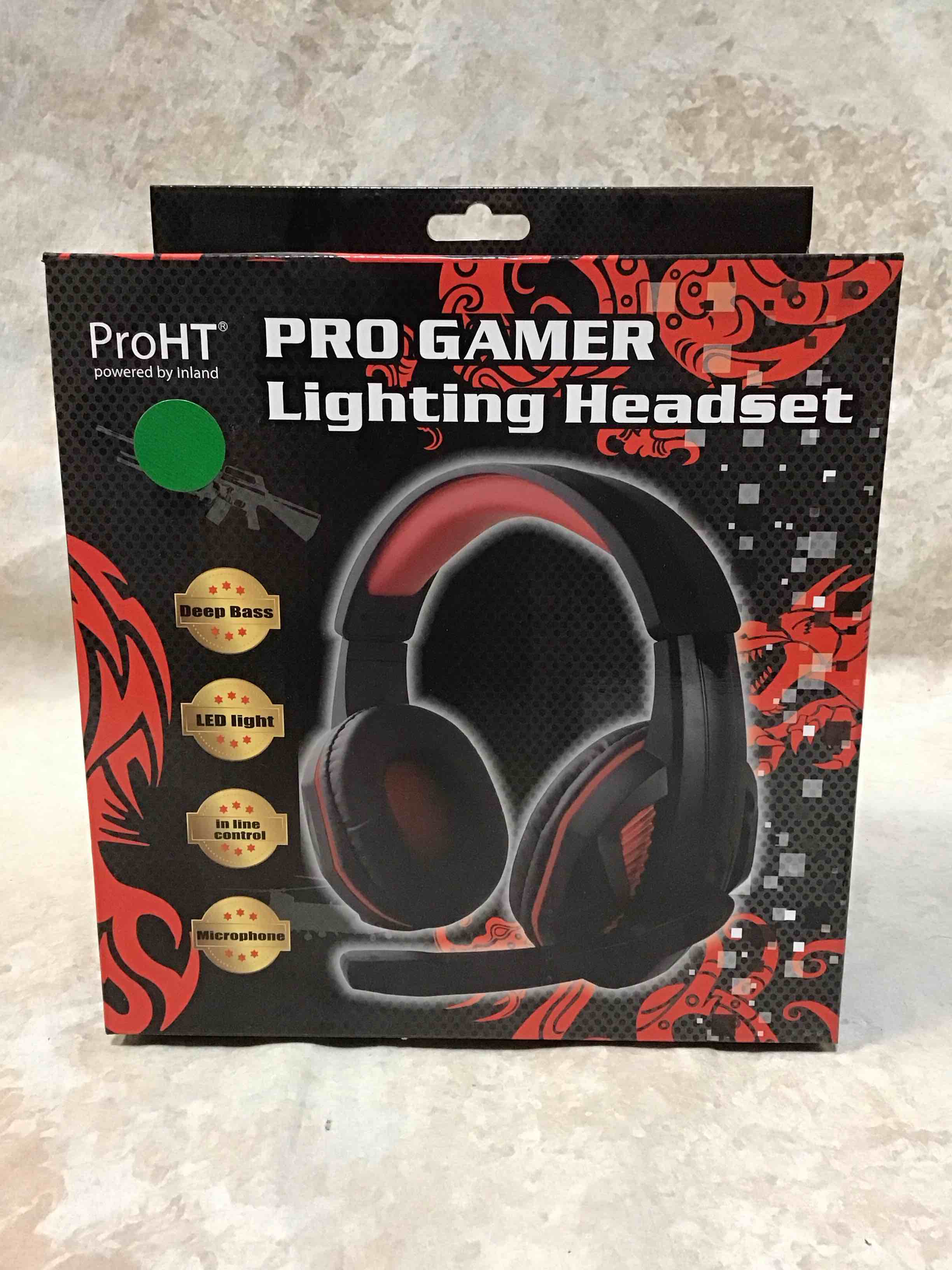 Inland ProHT Multimedia Headset for Gaming with LED Backlight