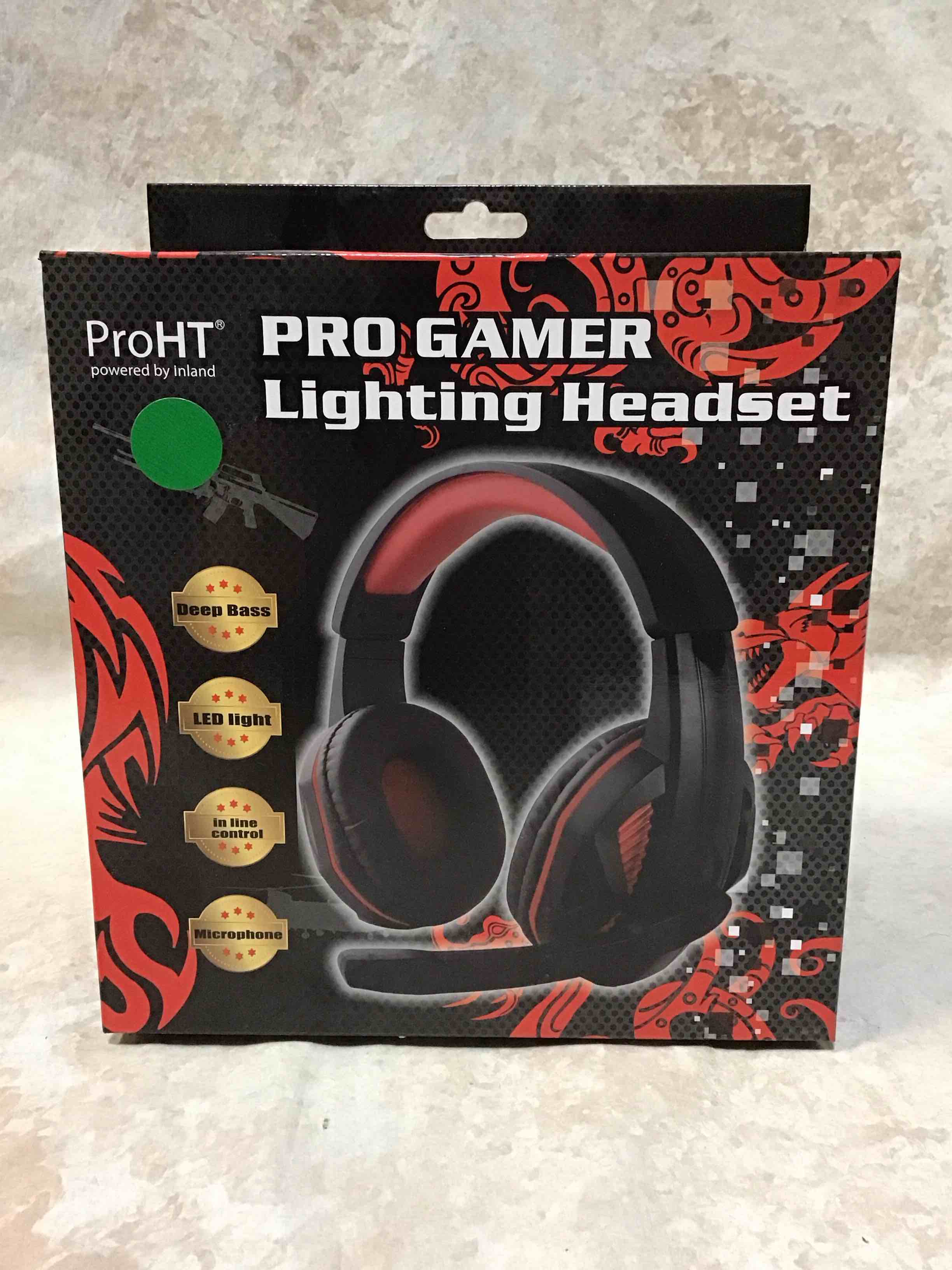 Condition photo showing New/Like New for Inland ProHT Multimedia Headset for Gaming with LED Backlight
