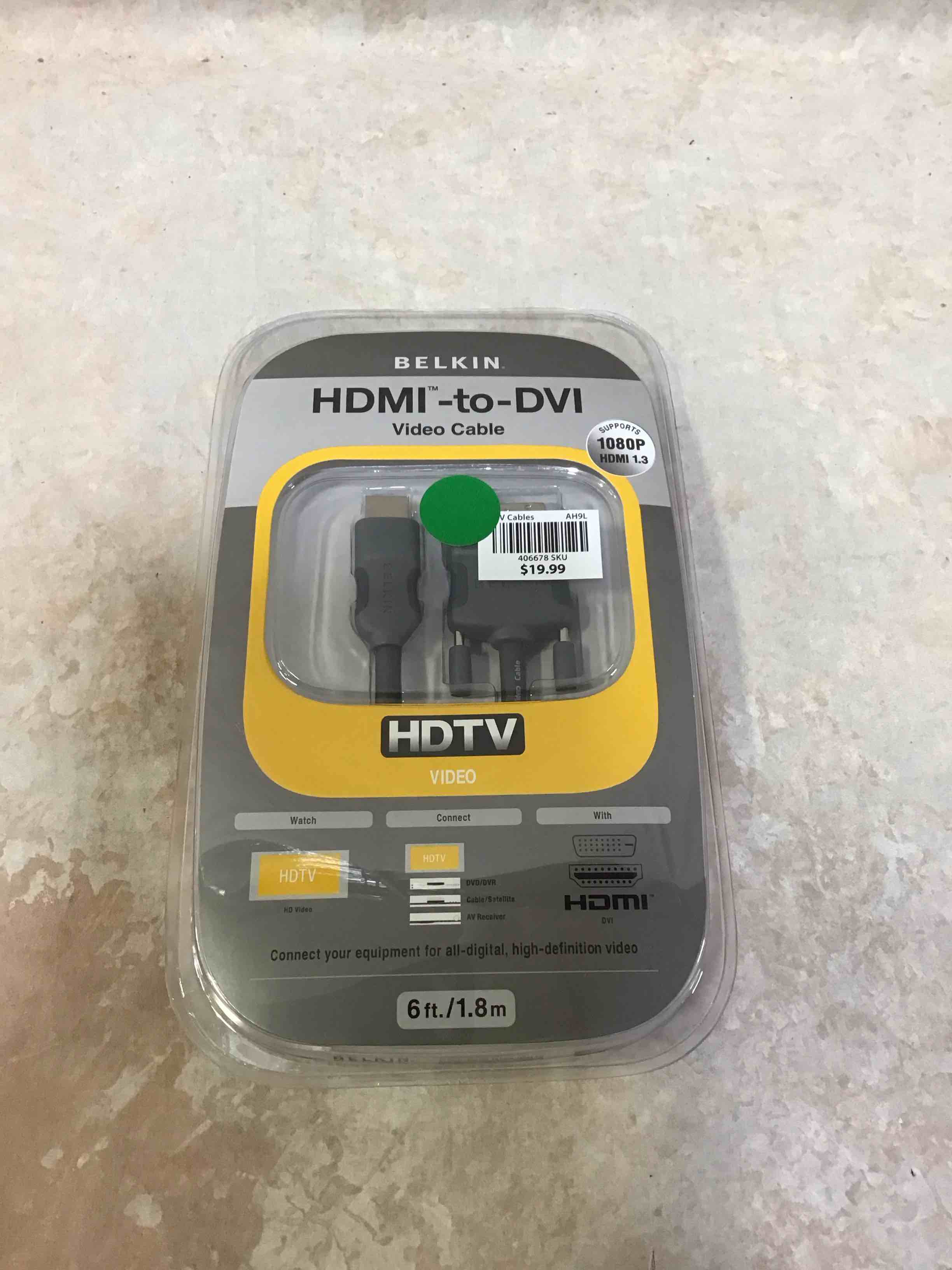 Condition photo showing New/Like New for Belkin HDMi to DVI-D Cable