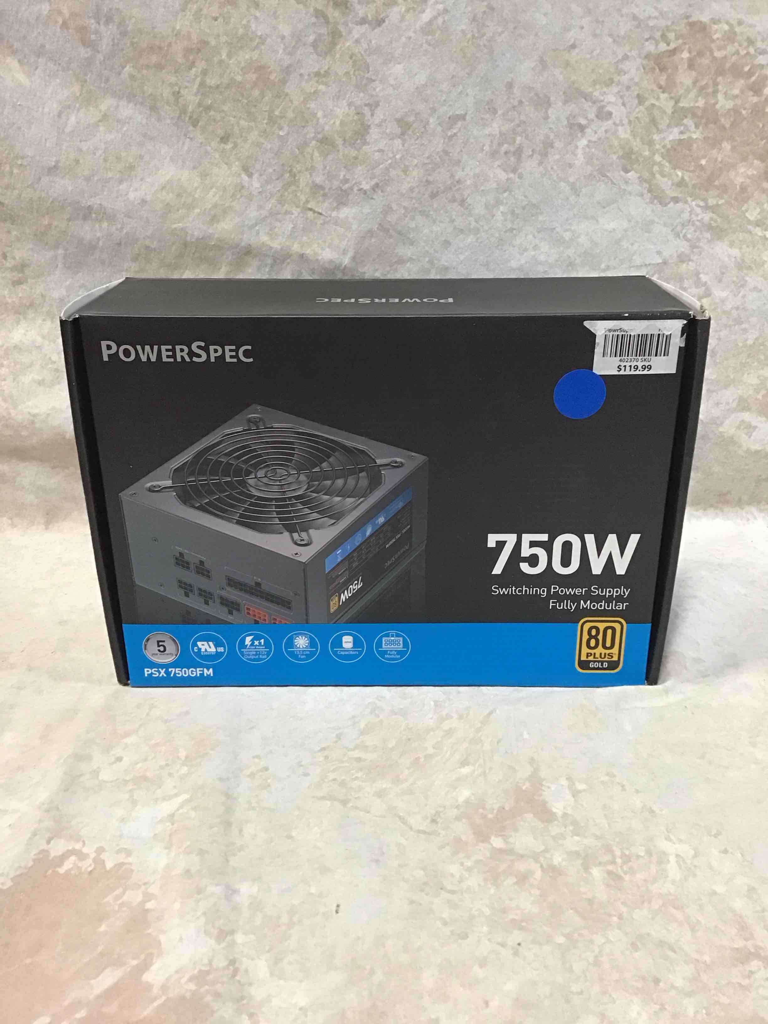 Condition photo showing Good Condition for powerspec 750 watt 80 plus gold fully modular atx power supply active pfc psu sli crossfire ready computer switching power supply  ps 750gfm