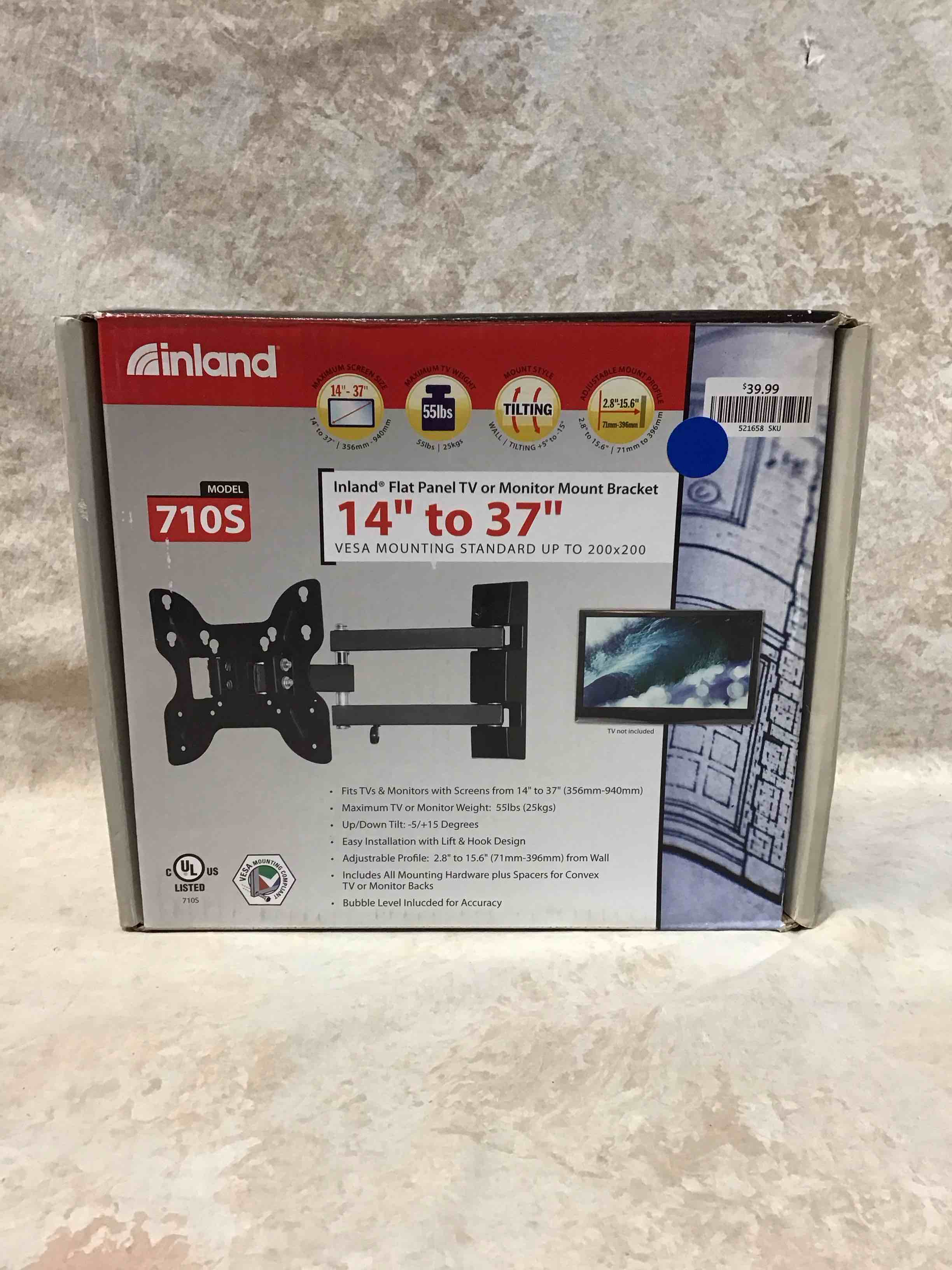 Inland 14"-37" Swivel TV/Monitor Wall Mount 710S
