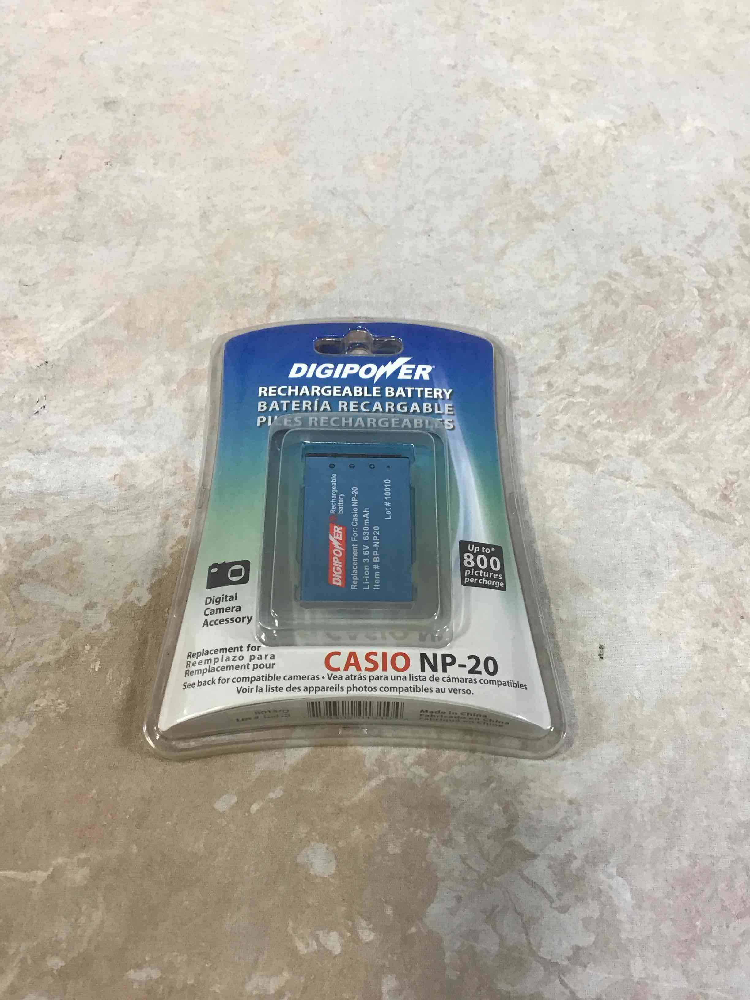 Condition photo showing New/Like New for Digipower BP NP20 - Camera battery - Li-Ion - for Casio EXILIM-EX-M20 S1 S100 S2 S20 S3 S500 S600; EXILIM ZOOM EX-Z11 Z3 Z4U Z60
