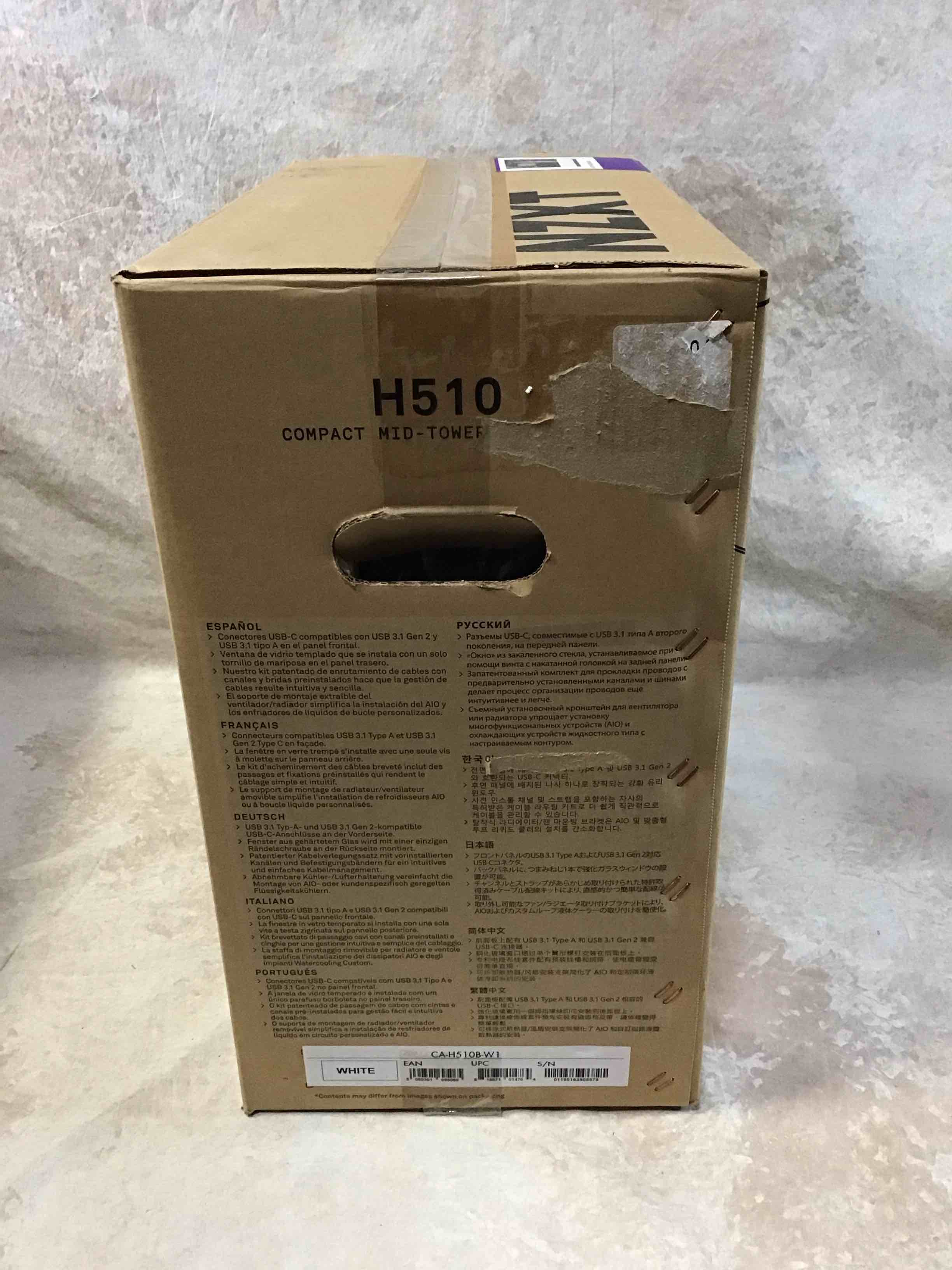 Condition photo showing New/Like New for NZXT - H510 Compact ATX Mid-Tower Case with Tempered Glass - Matte White