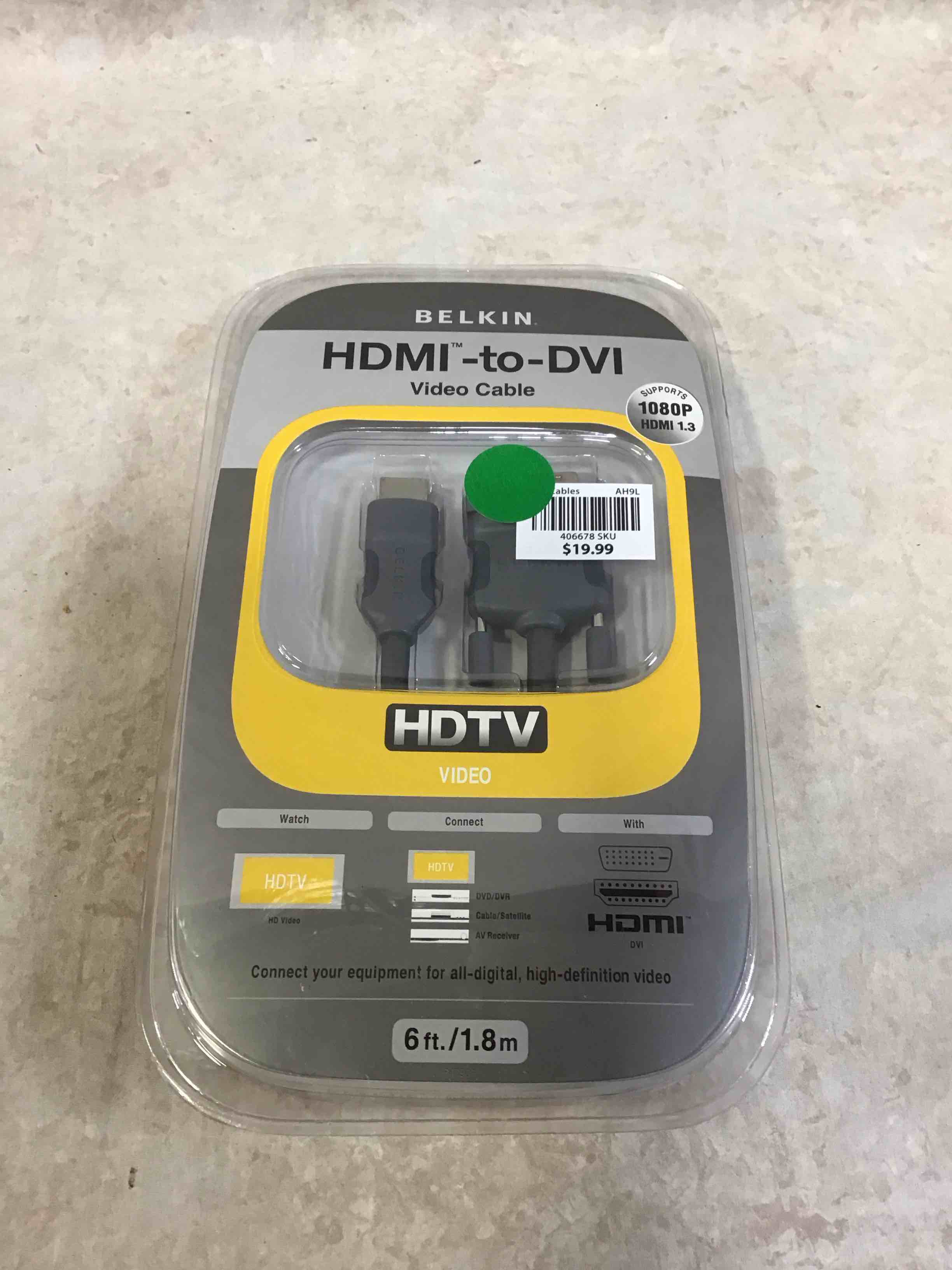 Condition photo showing item condition for Belkin HDMi to DVI-D Cable