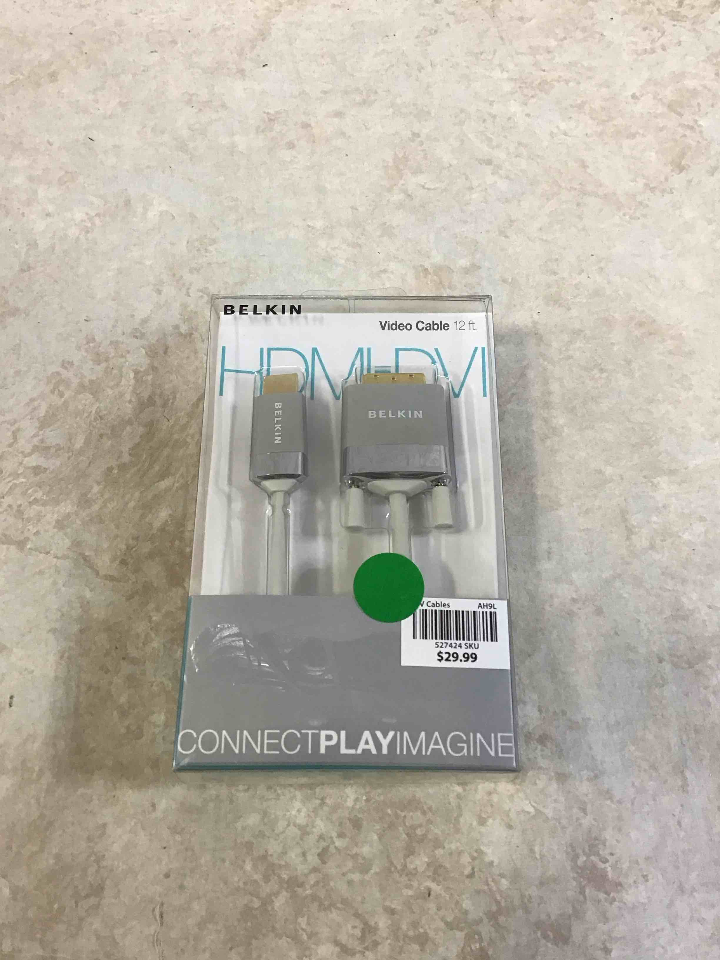 Condition photo showing New/Like New for Belkin AV22401-12-WHT HDMI to DVI-D Cable Adapter