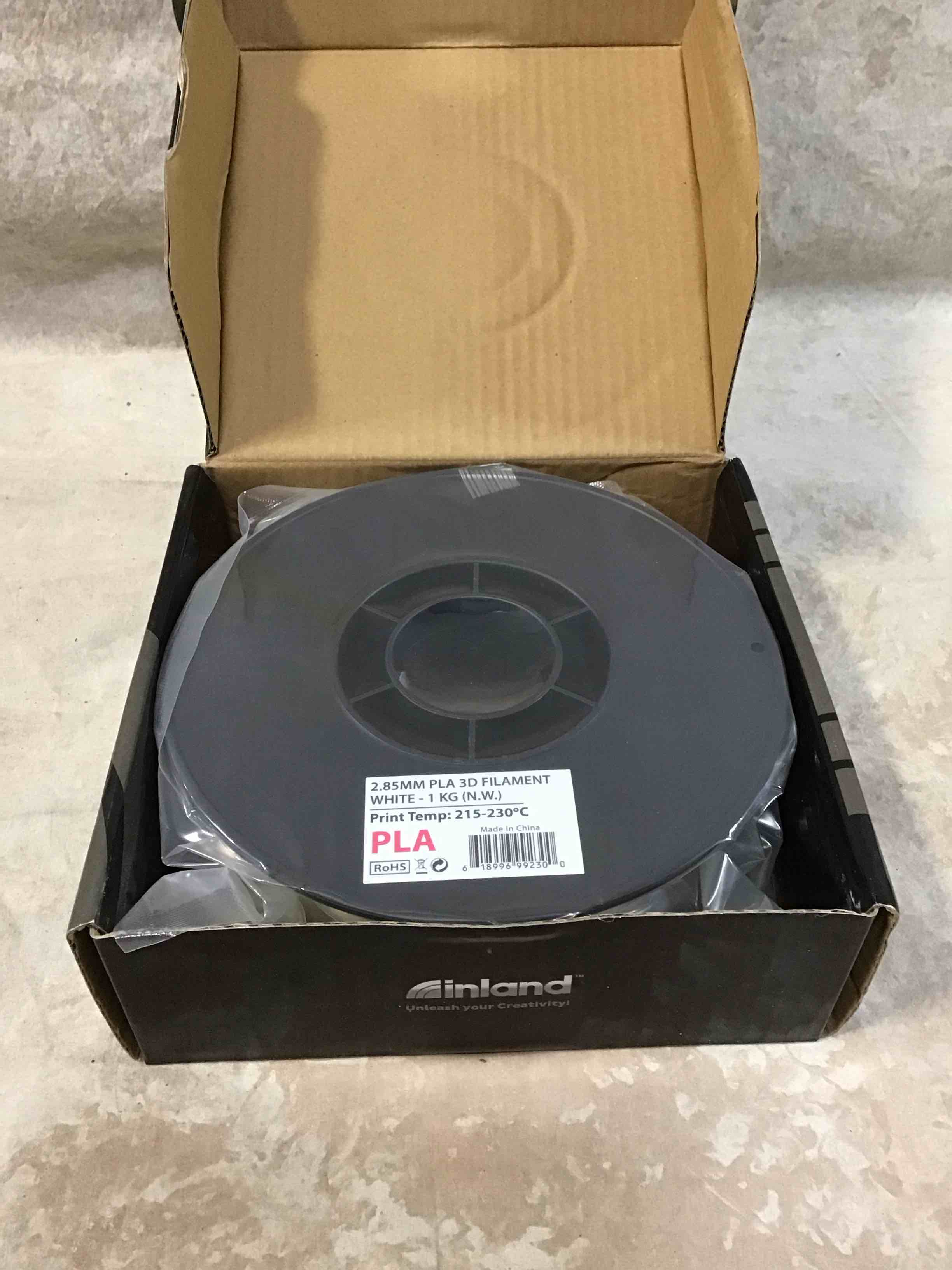 Condition photo showing New/Like New for Inland 3mm White PLA 3D Printer Filament - 1kg Spool (2.2 lbs)
