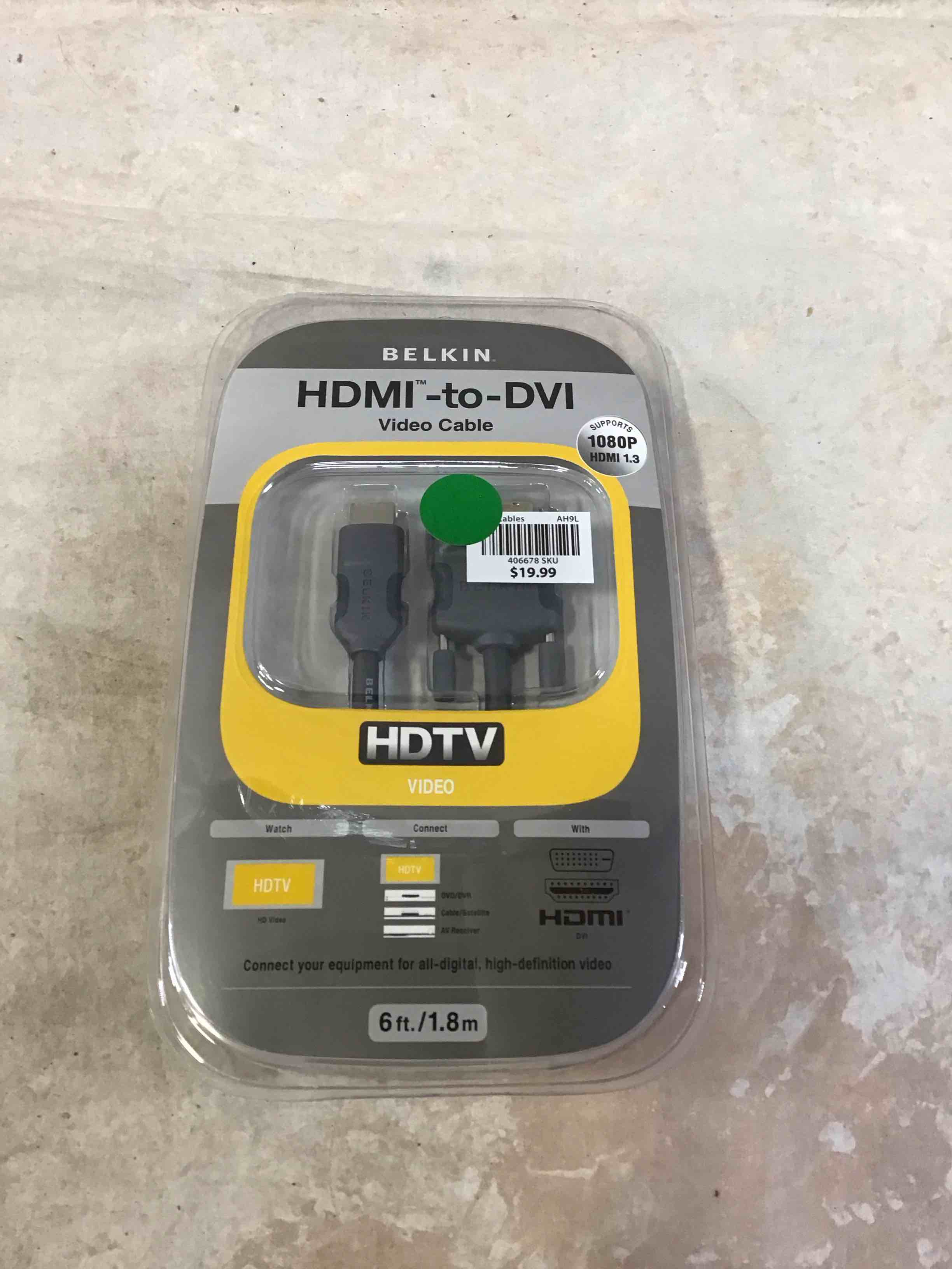 Condition photo showing New/Like New for Belkin HDMi to DVI-D Cable