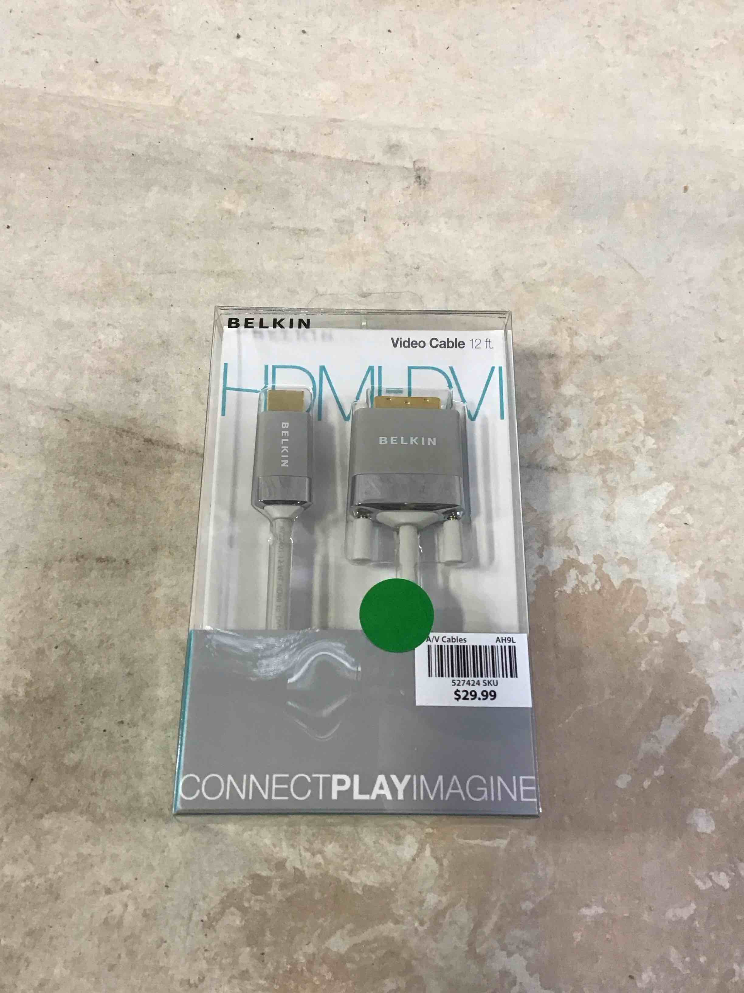 Condition photo showing New/Like New for Belkin AV22401-12-WHT HDMI to DVI-D Cable Adapter