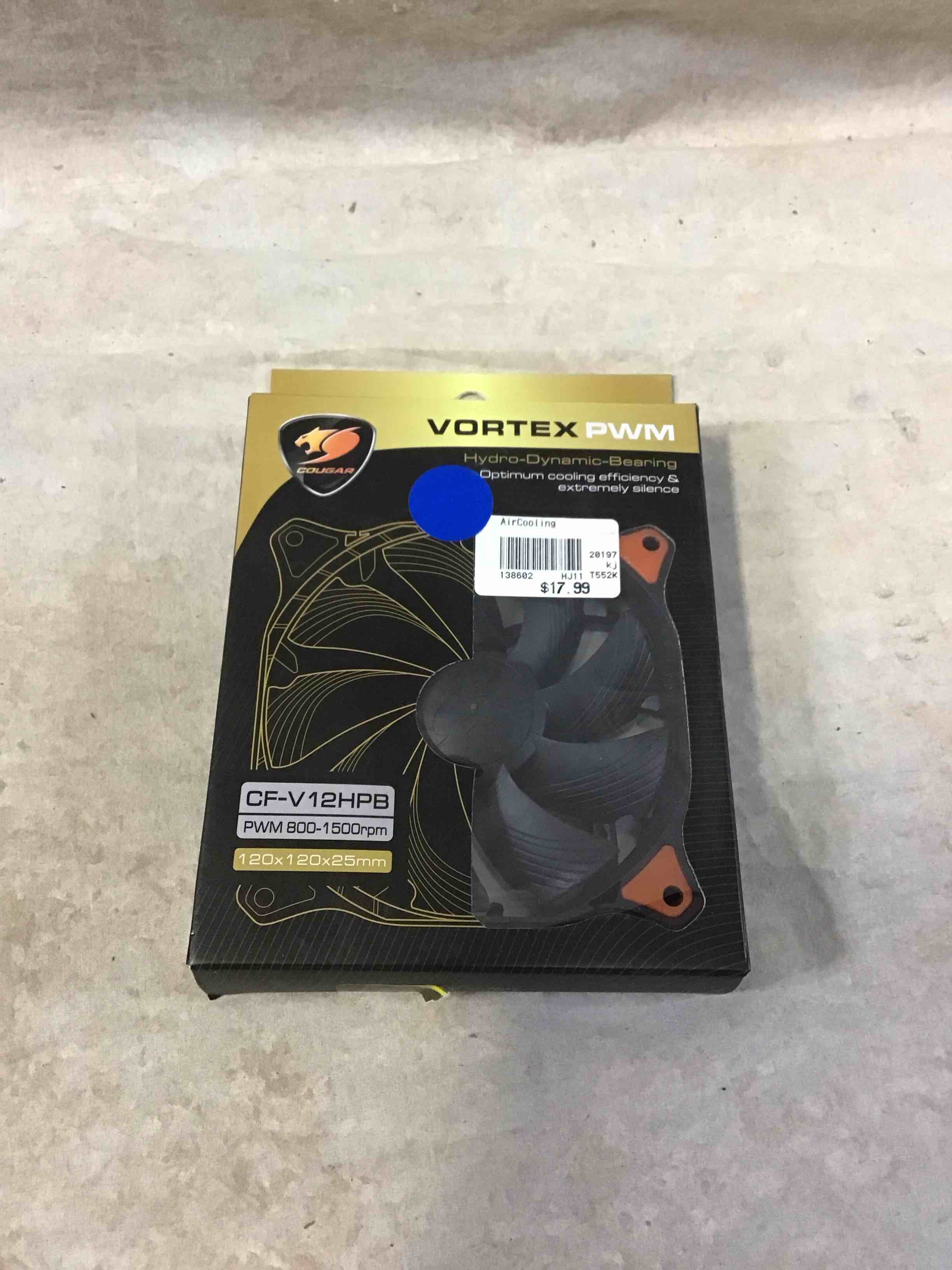 Condition photo showing Good Condition for Cougar Vortex CF-V12HP 120mm Hydro Dynamic (Liquid) Bearing PWM Case Fan  Orange