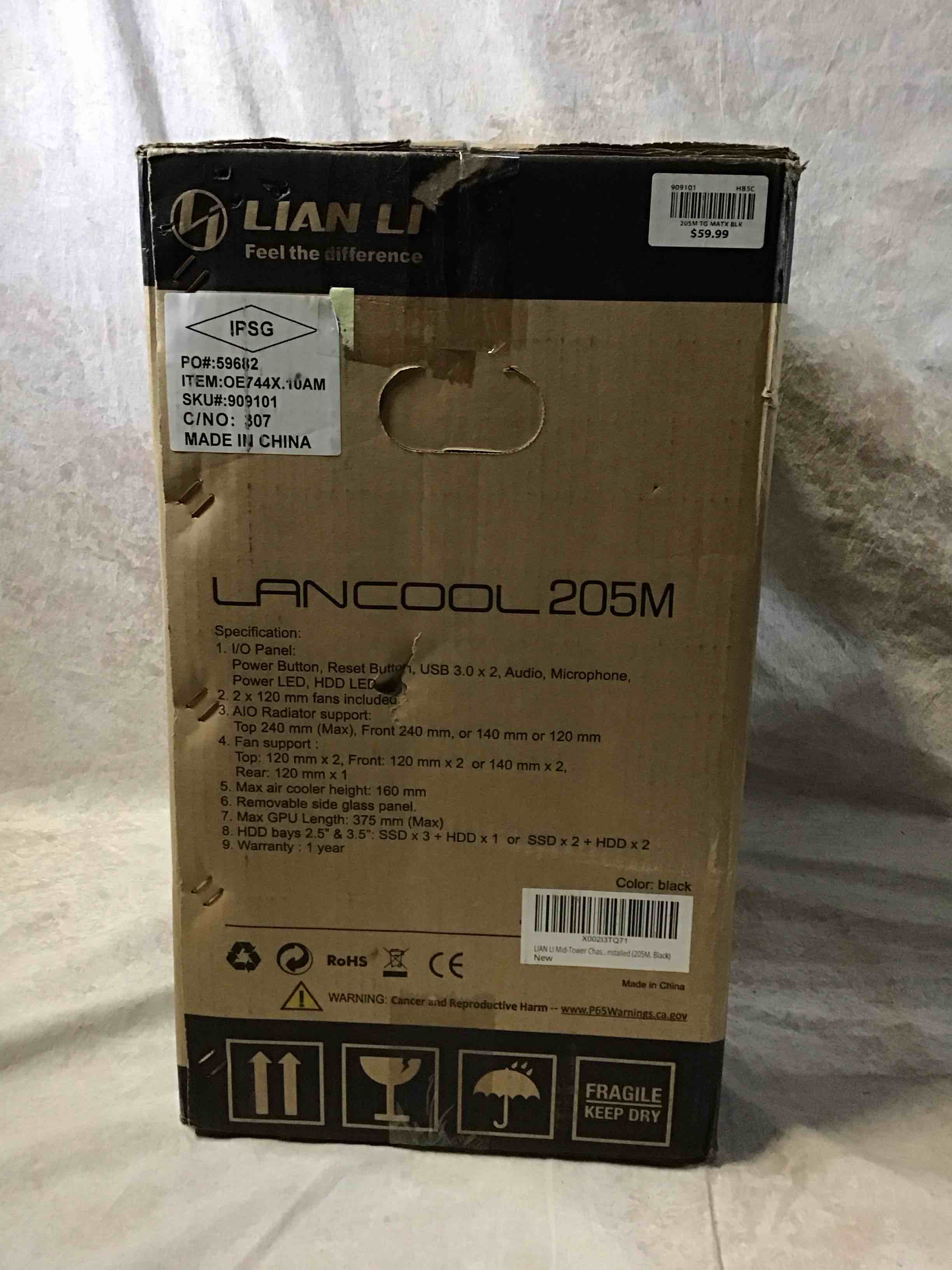 Condition photo showing As Is for Lian Li Lancool 205M Gaming Pc Case