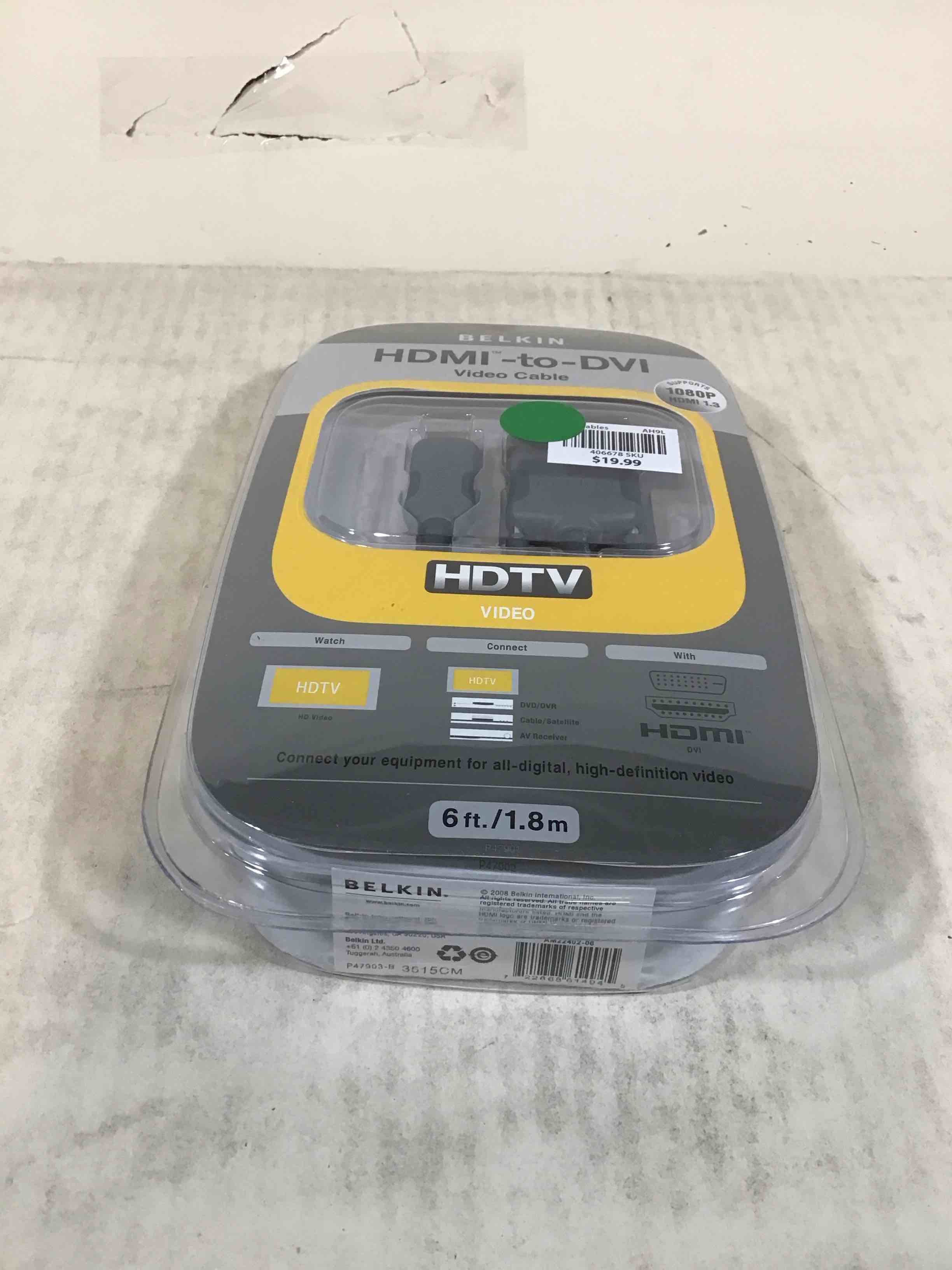 Condition photo showing New/Like New for Belkin HDMi to DVI-D Cable