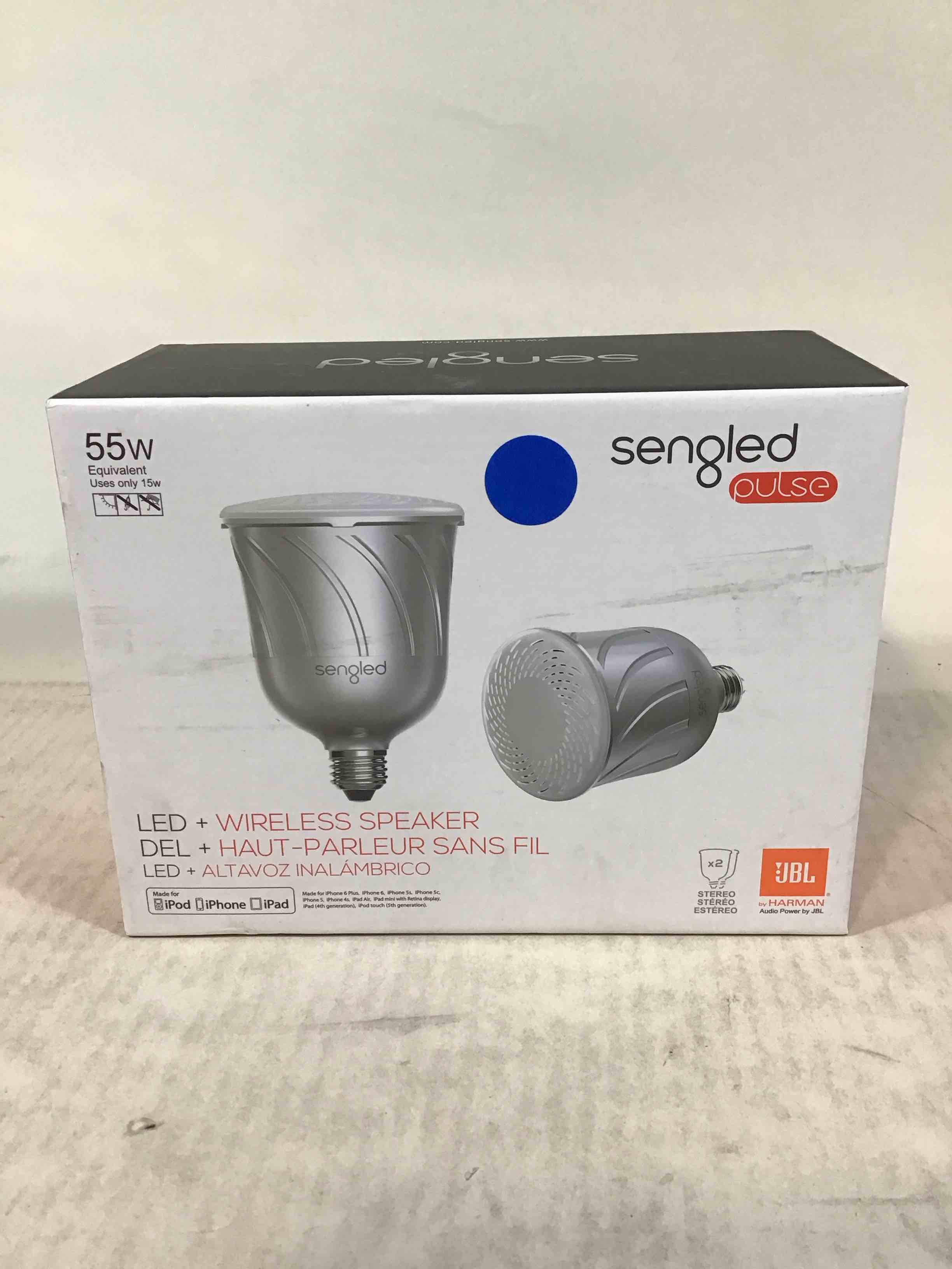 Sengled Pulse Dimmable White Smart BR30 Light Bulb + Bluetooth Speaker  55W Equivalent  No Hub Required  2 Bulbs