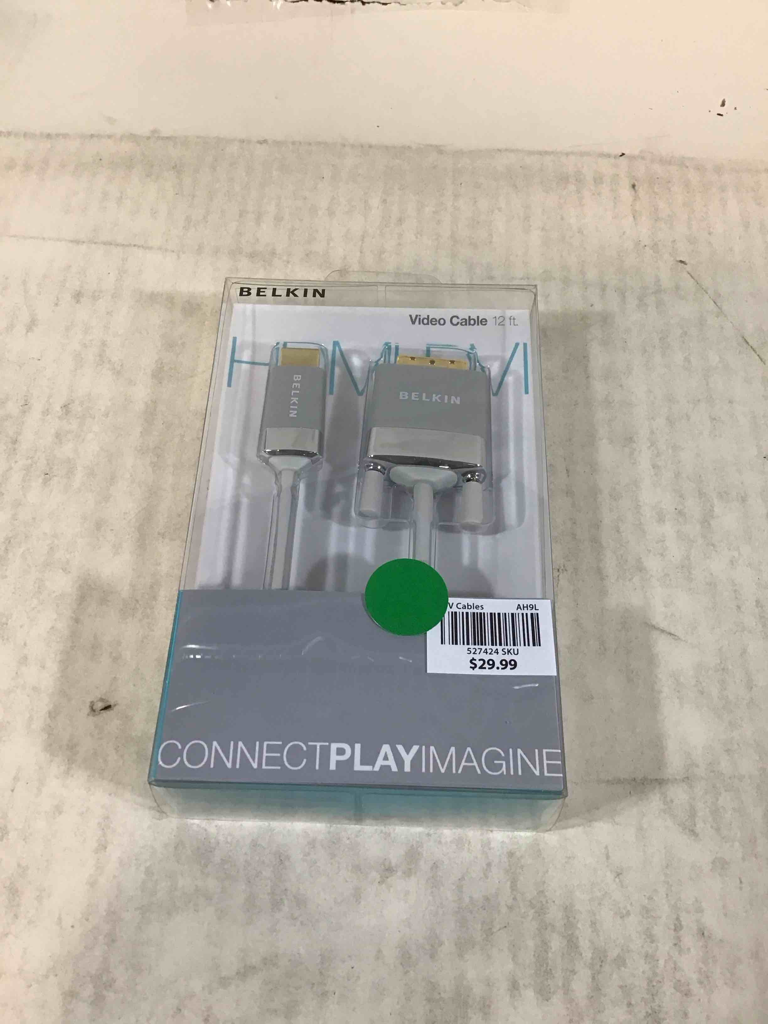 Condition photo showing New/Like New for Belkin AV22401-12-WHT HDMI to DVI-D Cable Adapter