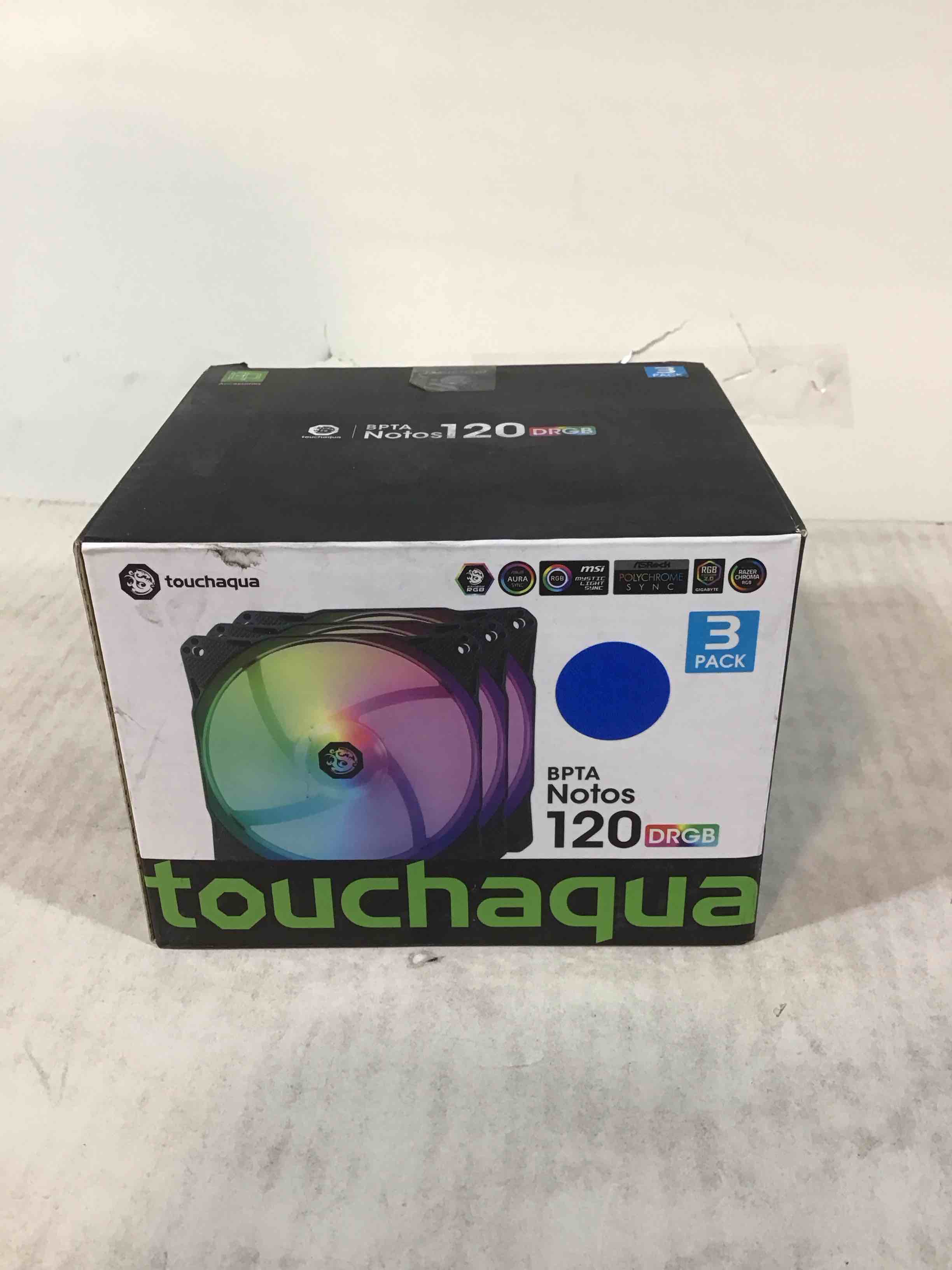 Bitspower Notos 120mm Case Fan  DRGB Computer Fan PWM PC Cooling Fan LED High Airflow Desktop Silent Cooler 1800 RPM w/PWM Fan Hub Digital RGB Controller (3 Pack)