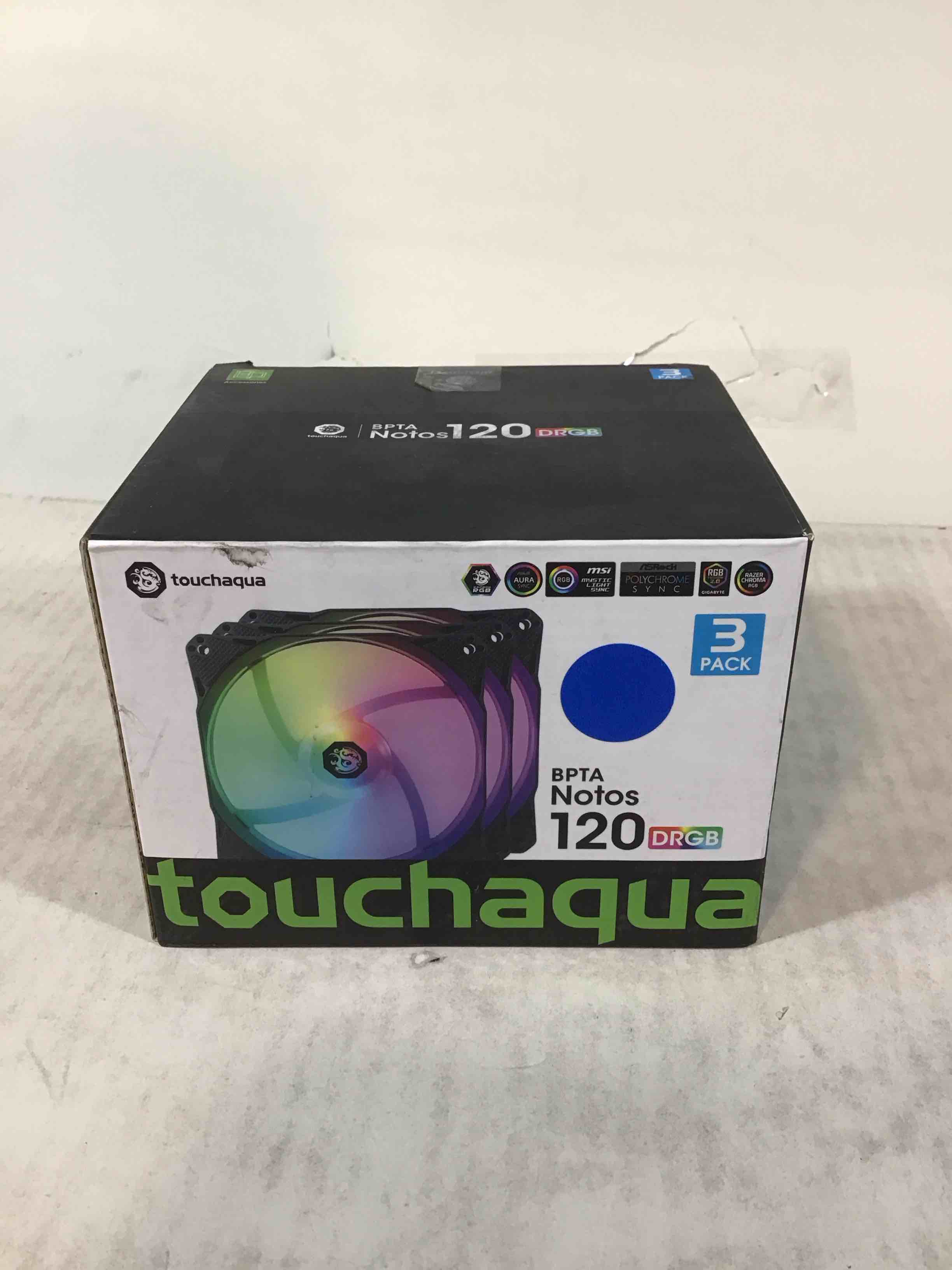 Condition photo showing Good Condition for Bitspower Notos 120mm Case Fan  DRGB Computer Fan PWM PC Cooling Fan LED High Airflow Desktop Silent Cooler 1800 RPM w/PWM Fan Hub Digital RGB Controller (3 Pack)