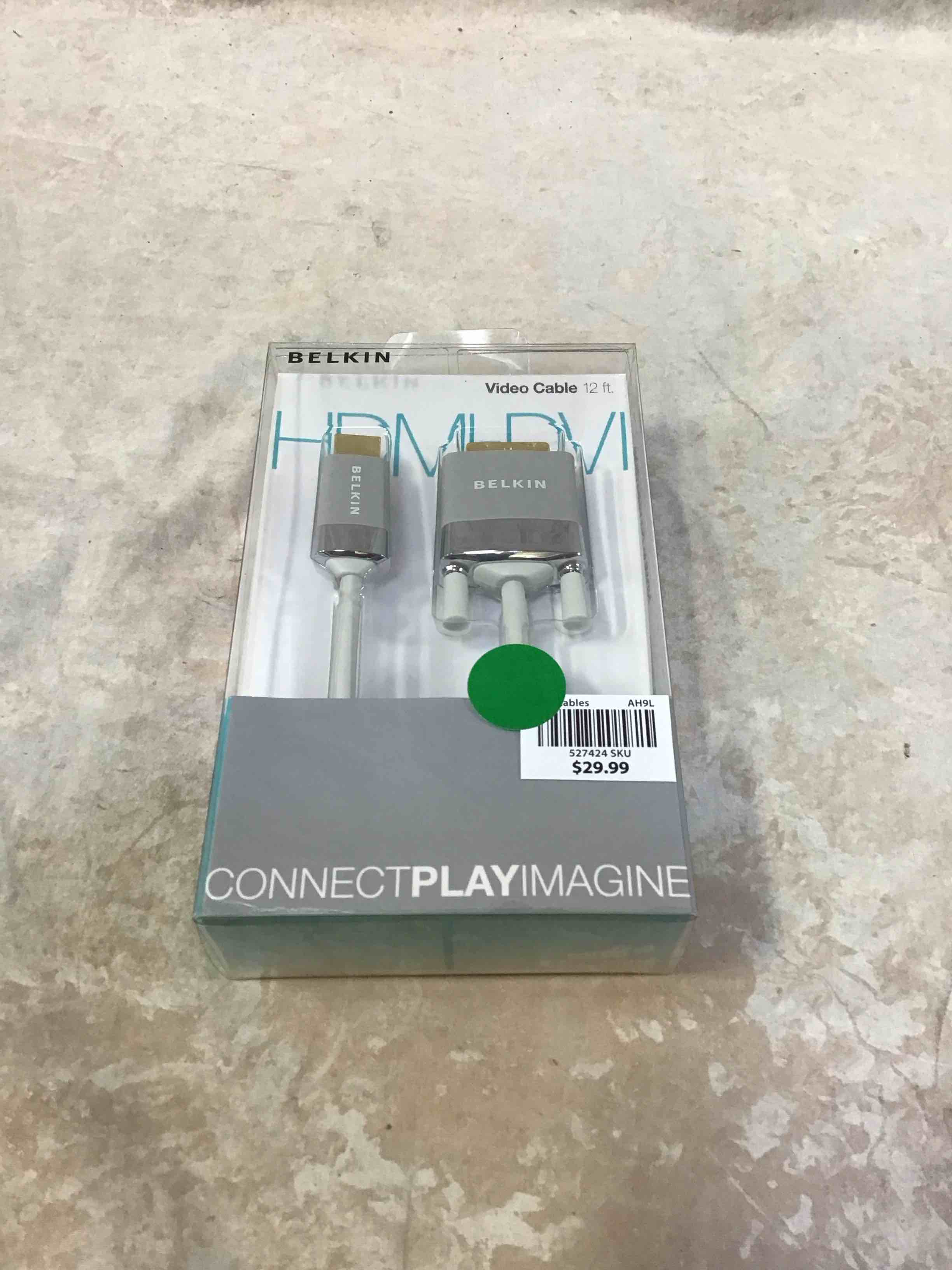 Condition photo showing New/Like New for Belkin AV22401-12-WHT HDMI to DVI-D Cable Adapter