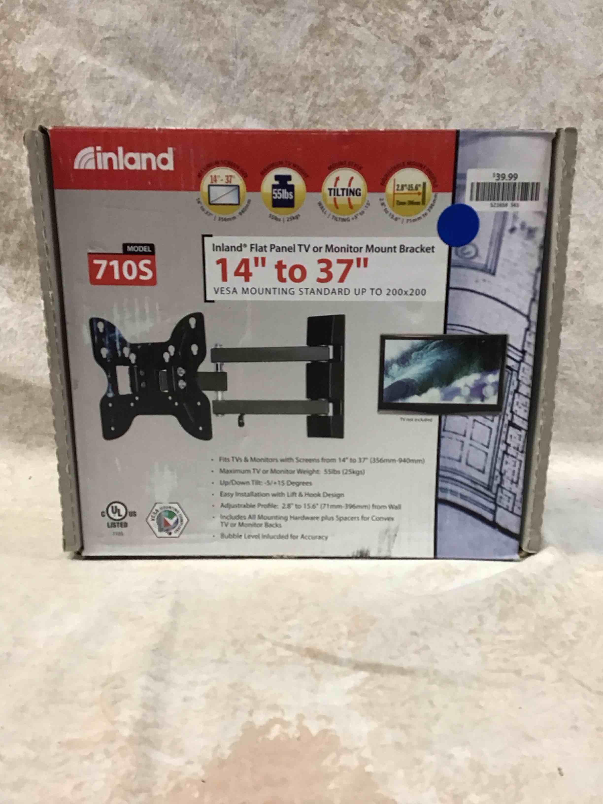 Inland 14"-42" Swivel TV/Monitor Wall Mount 710S
