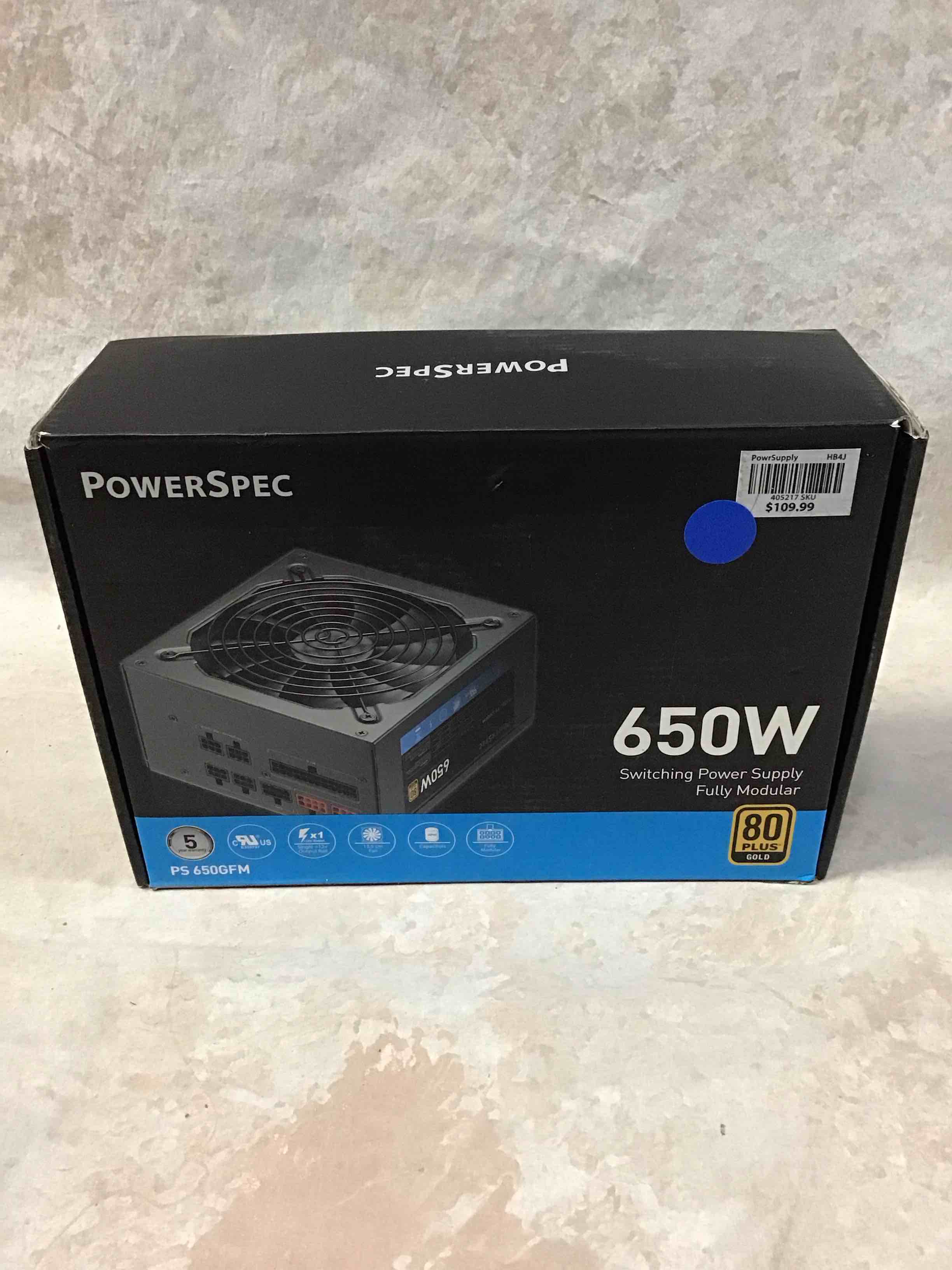 powerspec 650 watt 80 plus gold ps 650gfm atx fully-modular power supply