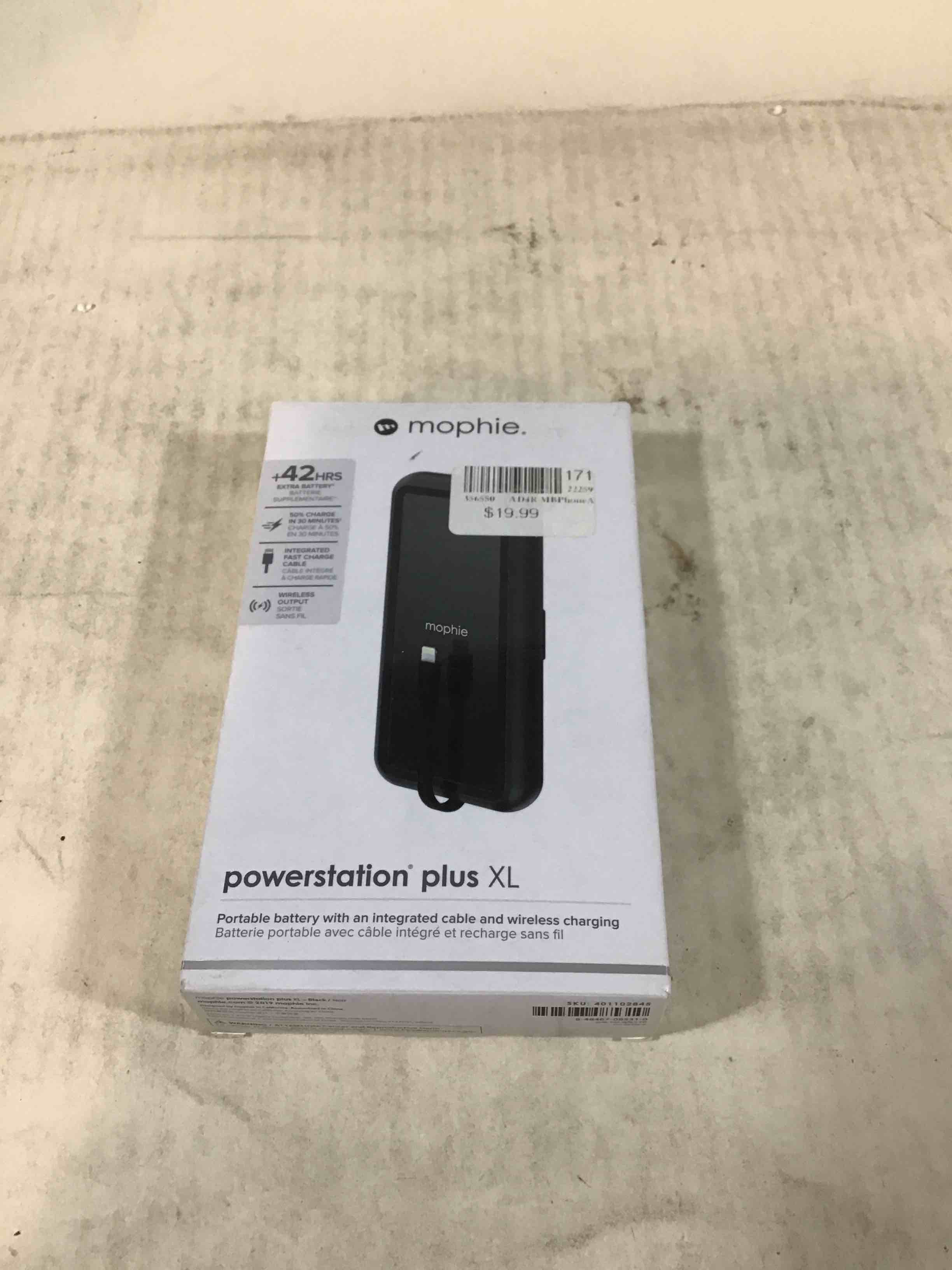 mophie powerstation plus xl portable battery & wireless charger 8k black