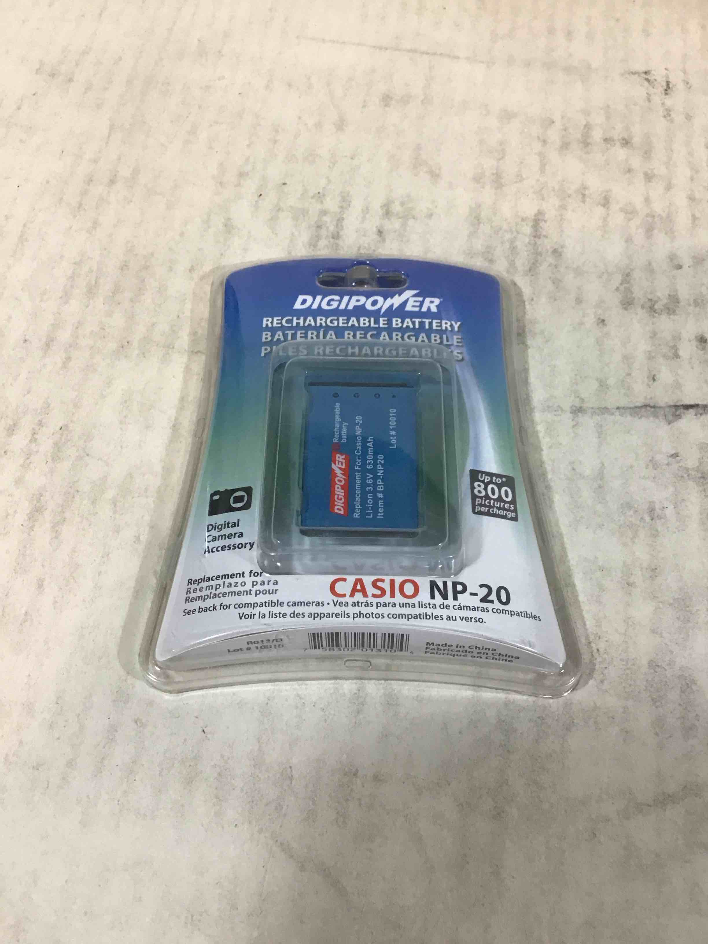 digipower bp np20 - camera battery - li-ion - for casio exilim-ex-m20 s1 s100 s2 s20 s3 s500 s600; exilim zoom ex-z11 z3 z4u z60