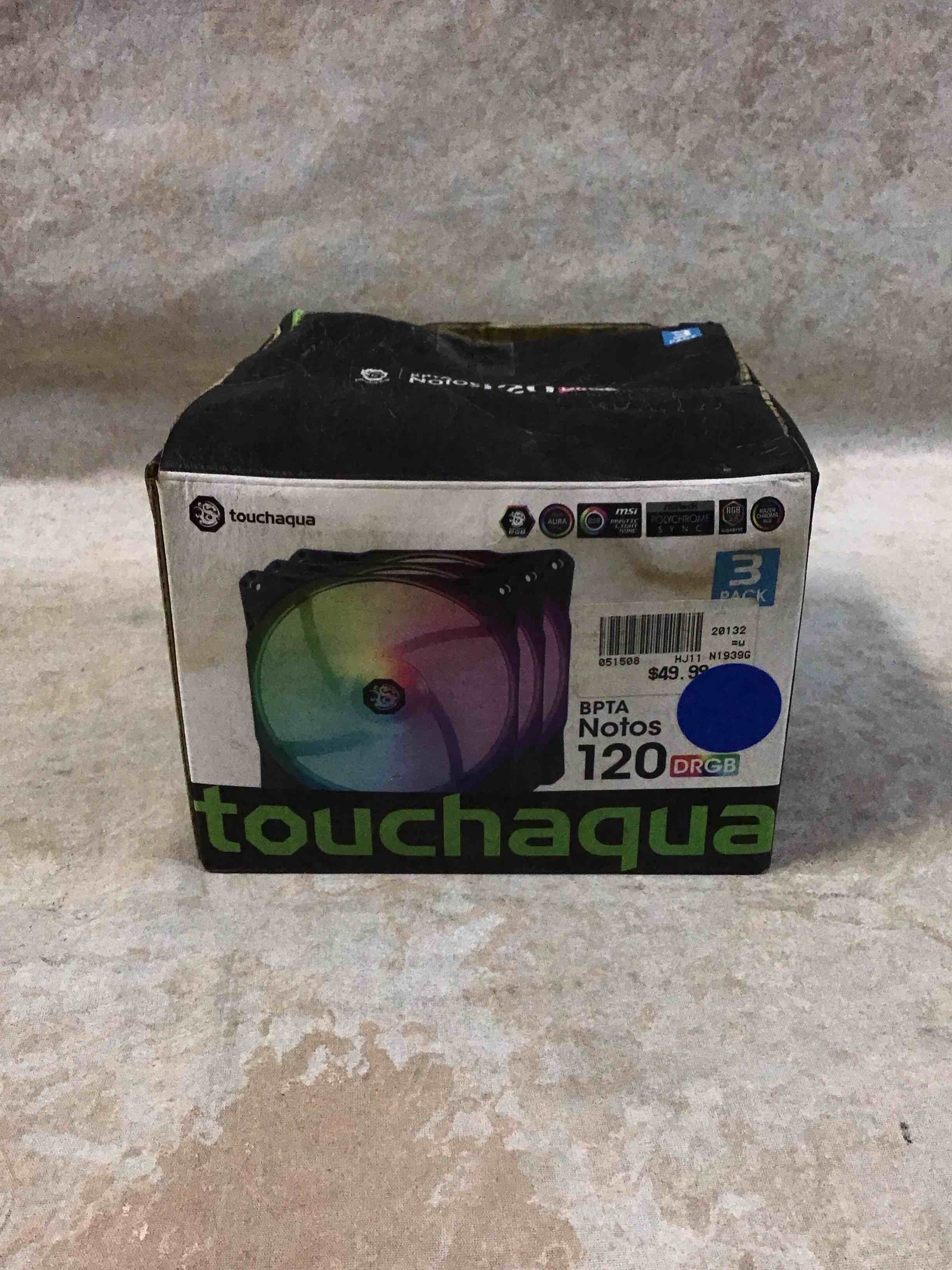 Bitspower Notos 120mm Case Fan  DRGB Computer Fan PWM PC Cooling Fan LED High Airflow Desktop Silent Cooler 1800 RPM w/PWM Fan Hub Digital RGB Controller (3 Pack)