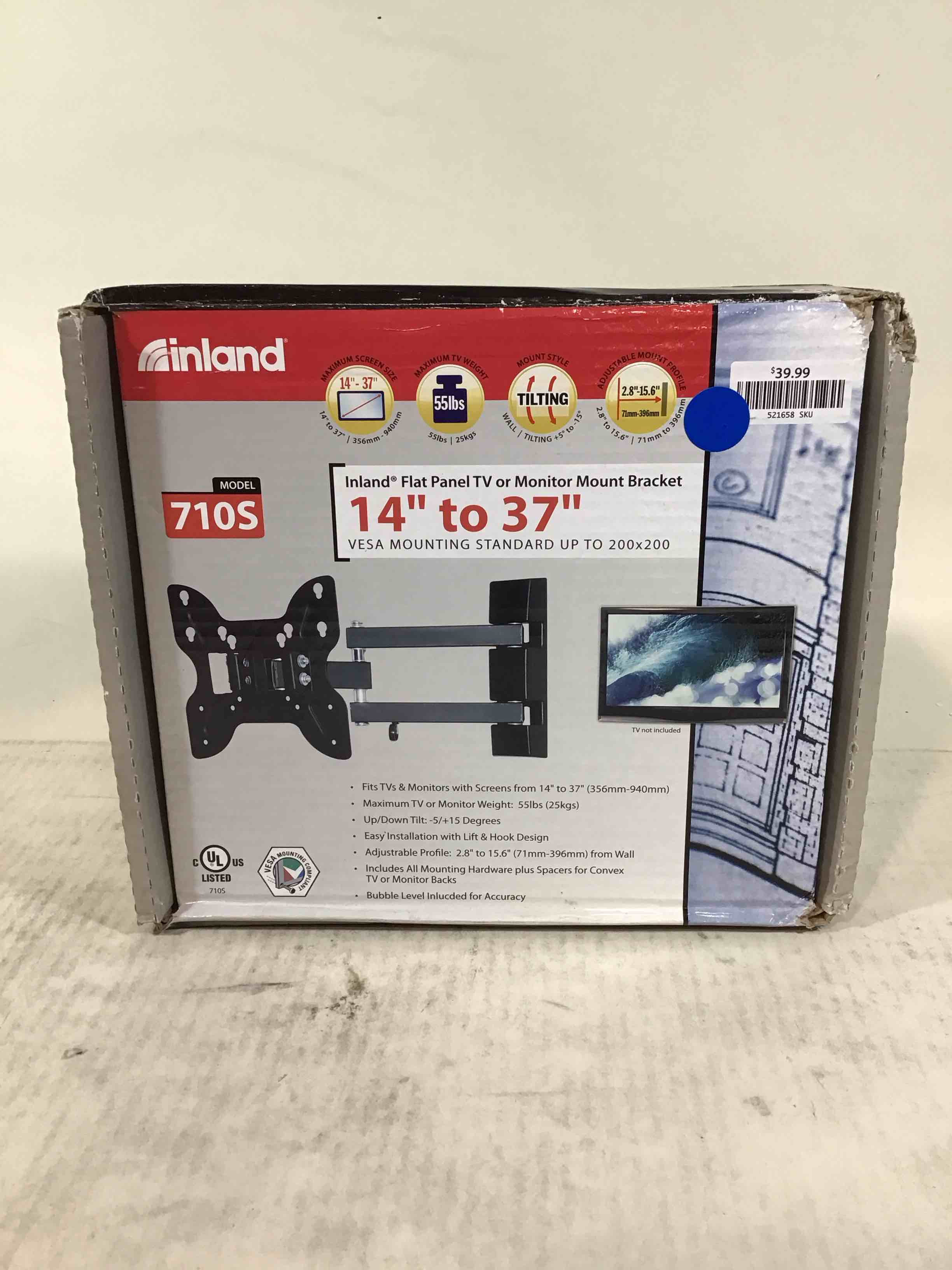 Condition photo showing Good Condition for inland 14"-42" swivel tv/monitor wall mount 710s