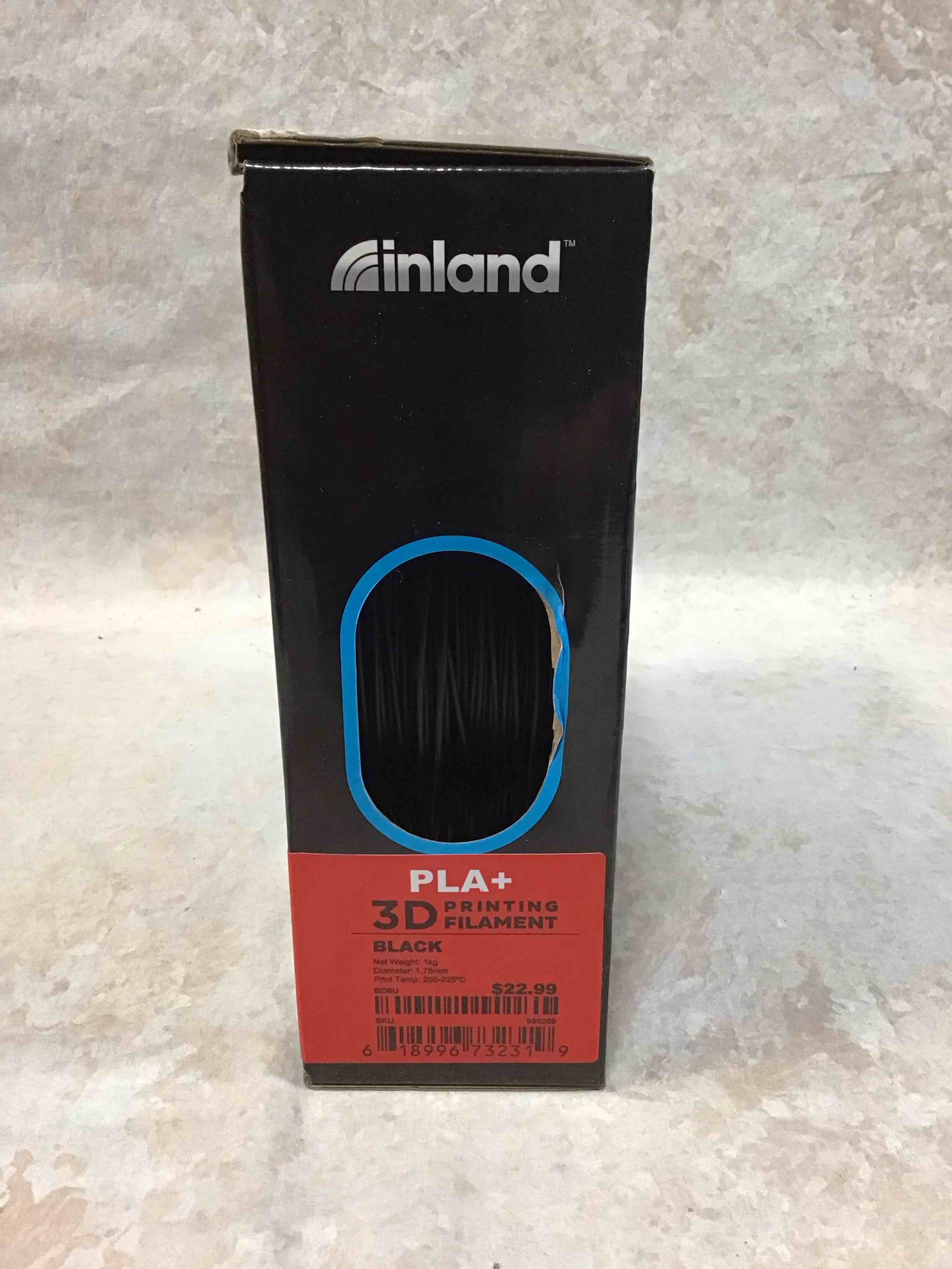 inland pla plus (pla+) 3d printer filament 1.75mm - pla pro dimensional accuracy +/- 0.03 mm - 1 kg spool (2.2 lbs) – fits most fdm/fff printers – odor free, clog free 3d printing filaments - black (b081s6bmcd)