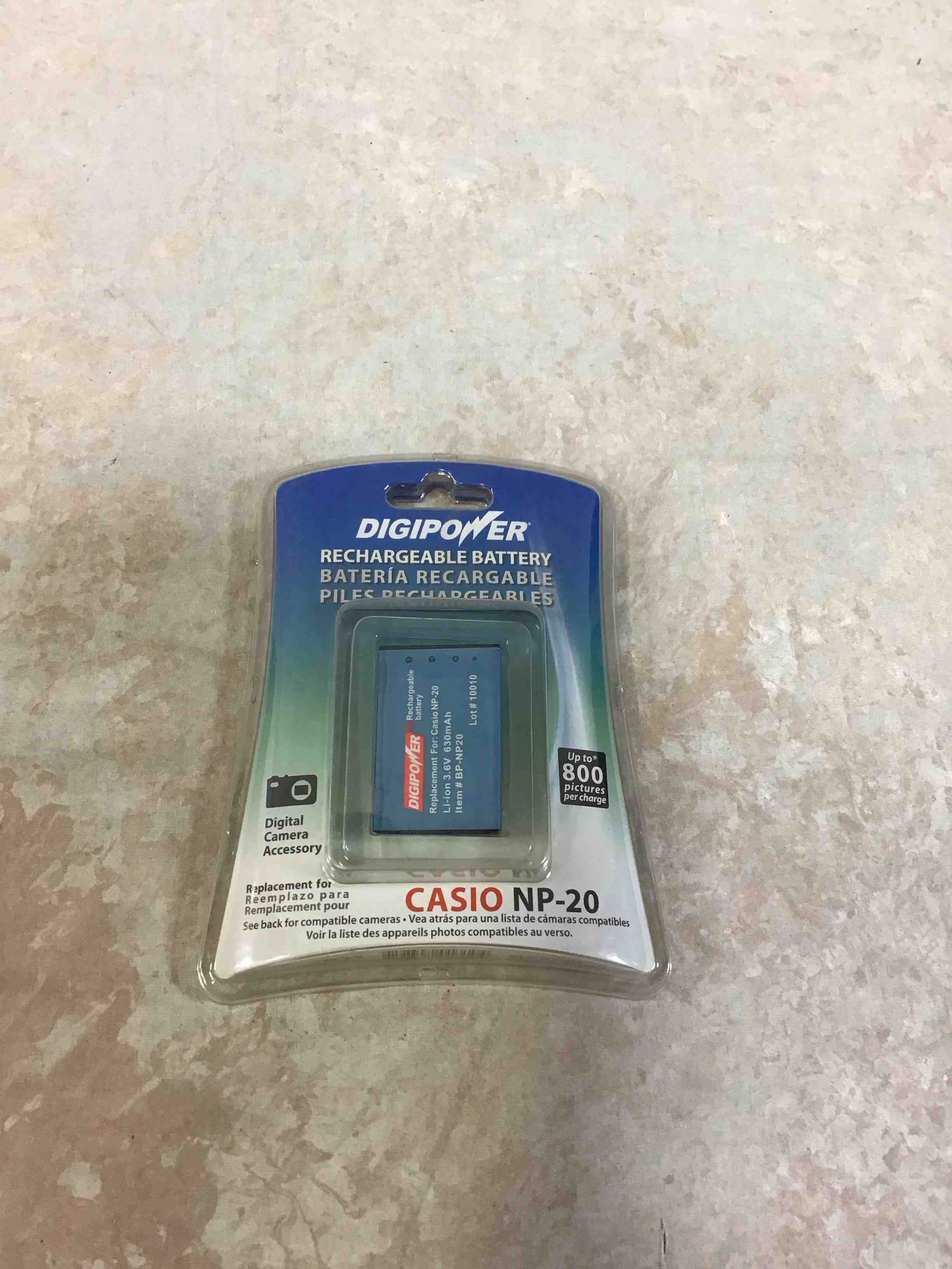 digipower bp np20 - camera battery - li-ion - for casio exilim-ex-m20 s1 s100 s2 s20 s3 s500 s600; exilim zoom ex-z11 z3 z4u z60