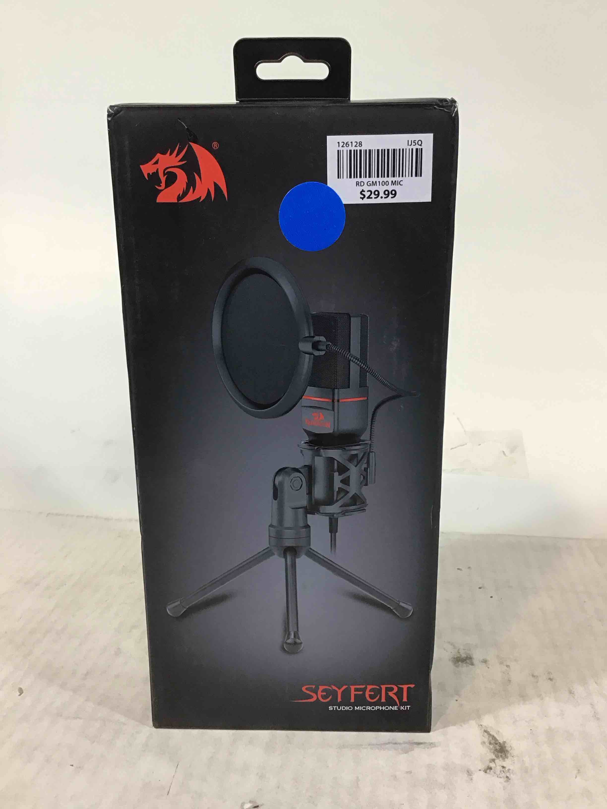 redragon gm100 omni condenser pro microphone mic stand tripod audio 3.5mm jack