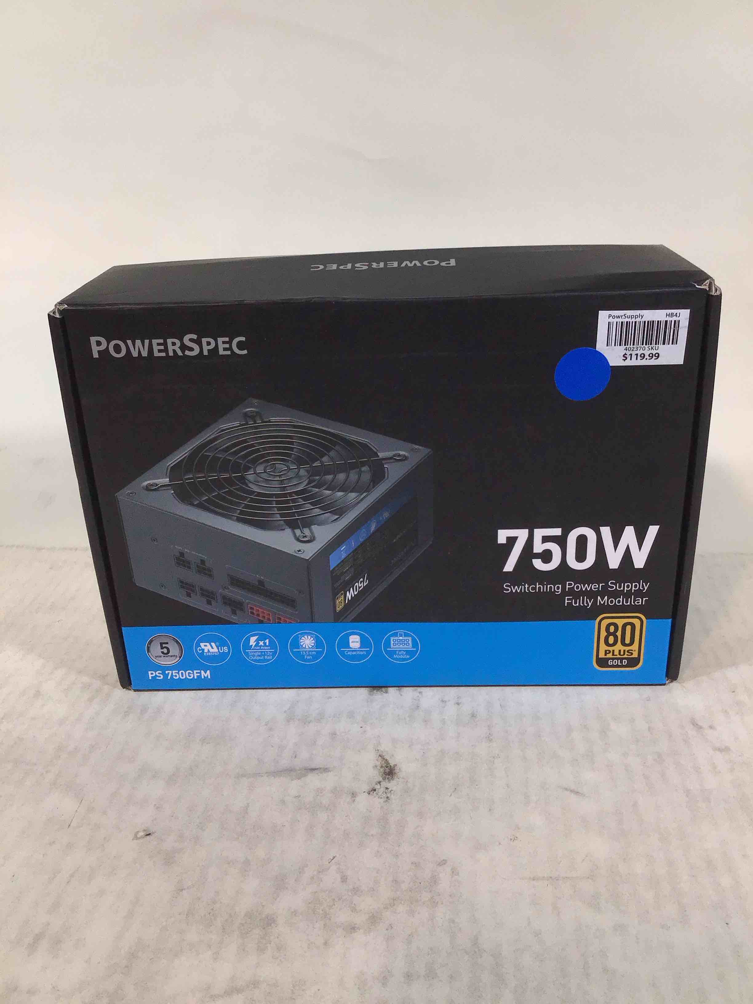 powerspec 750 watt 80 plus gold fully modular atx power supply active pfc psu sli crossfire ready computer switching power supply  ps 750gfm