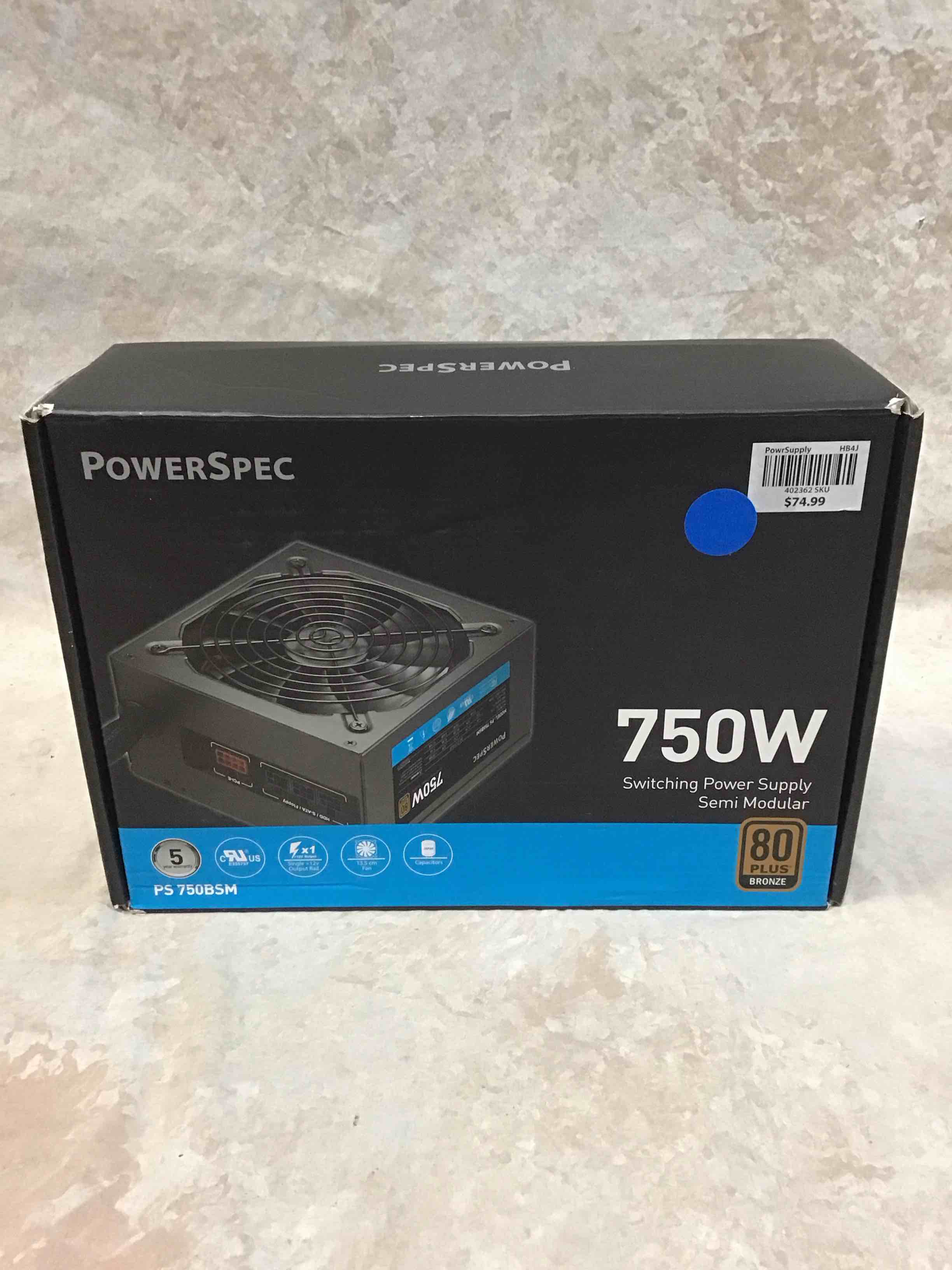 powerspec 750w power supply semi modular 80 plus bronze certified atx psu active pfc sli crossfire ready gaming pc computer switching power supply, ps 750bsm (b08yyjhnmh)
