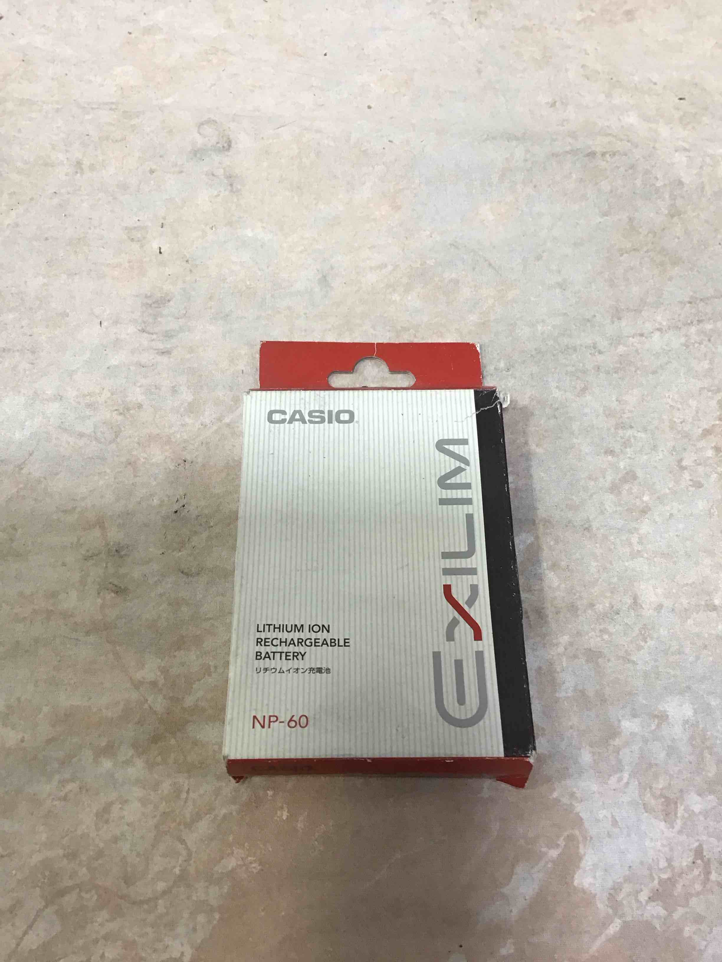 Condition photo showing New/Like New for casio exilim np-60 battery for the ex-s10, ex-z80, and ex-z9 casio digital cameras