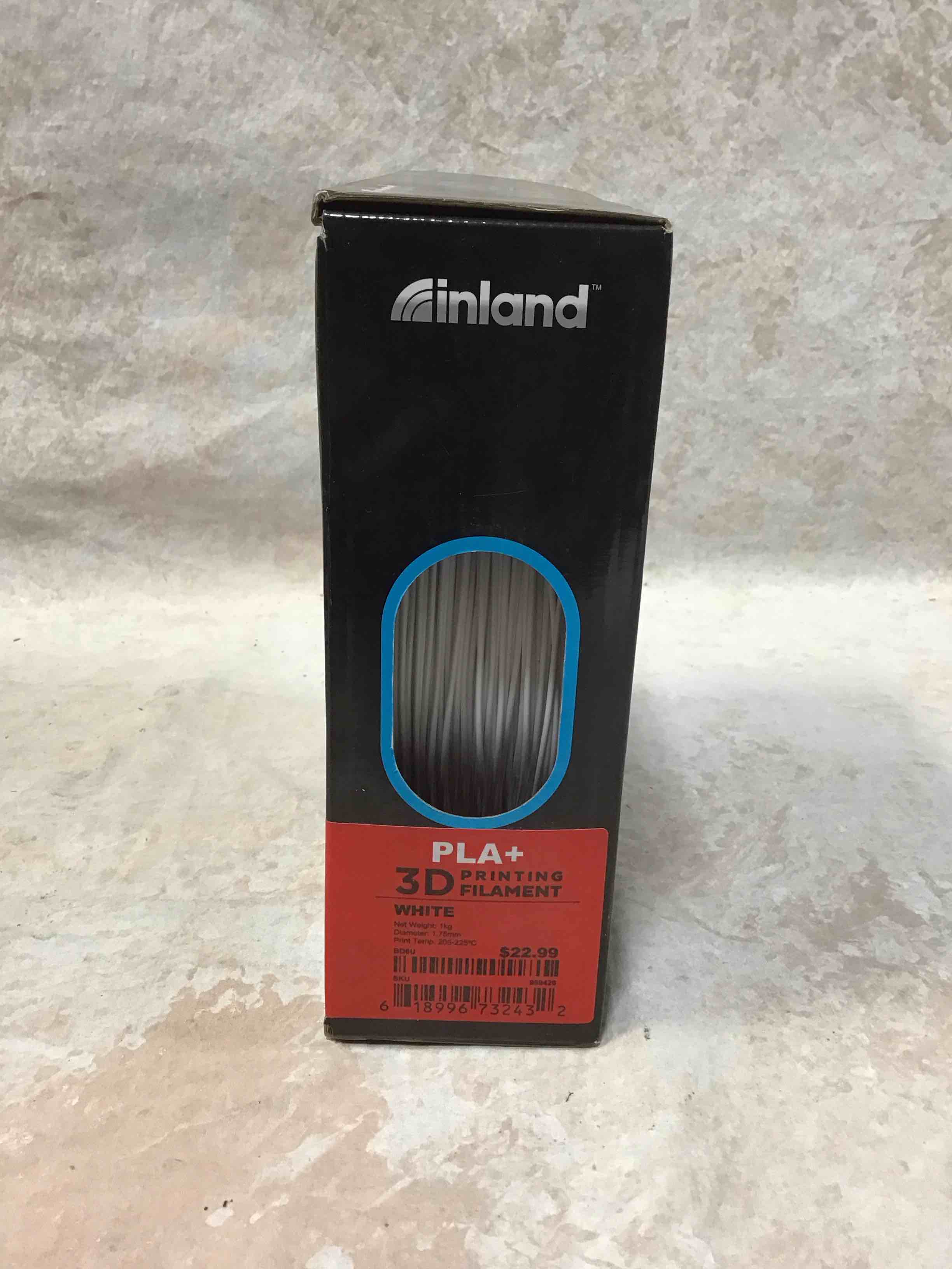 inland 1.75mm white pla 3d printer filament - 1kg spool (2.2 lbs)