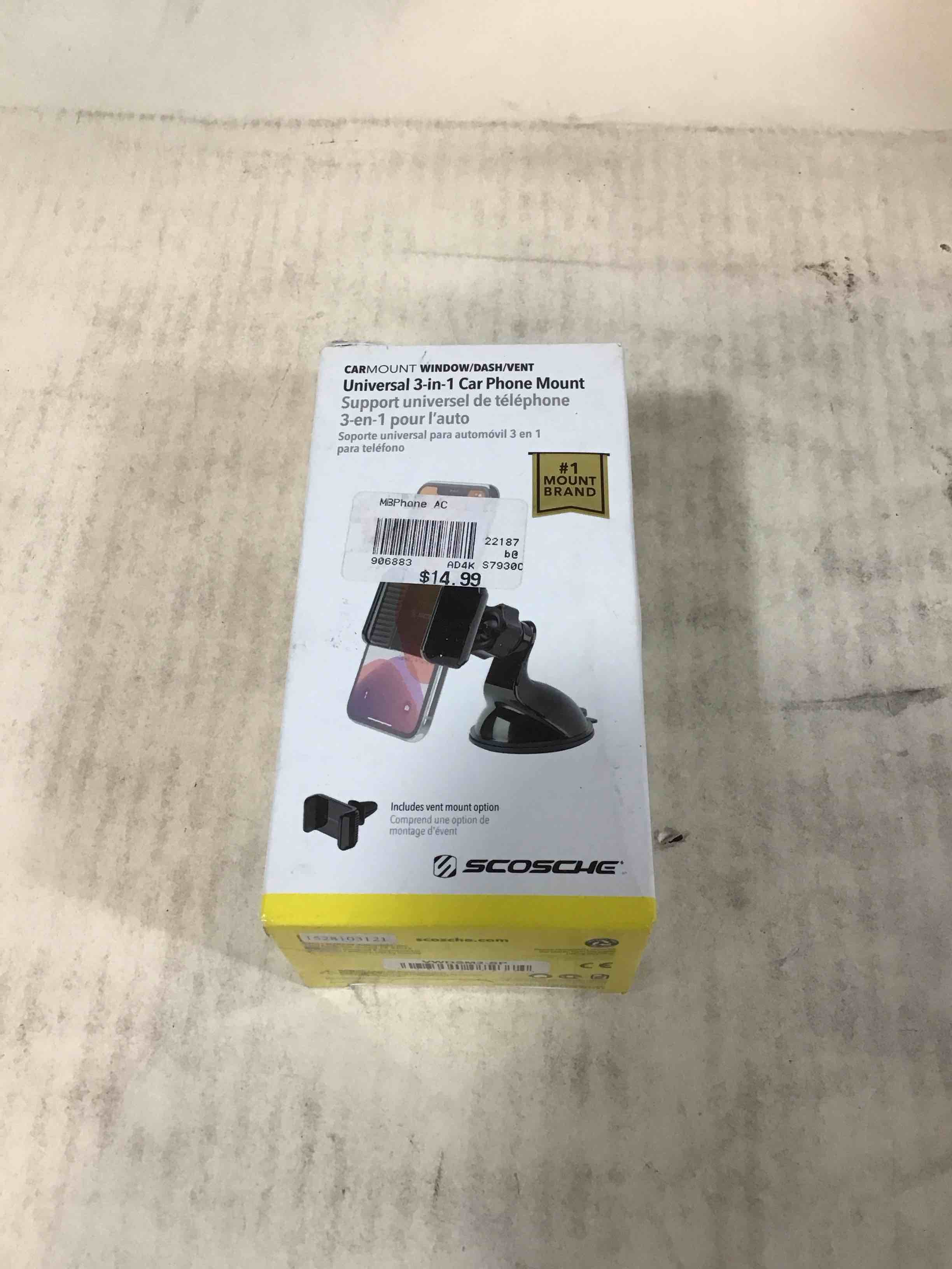 scosche - 3-in-1 universal vent/window/dash mount for mobile phones - black