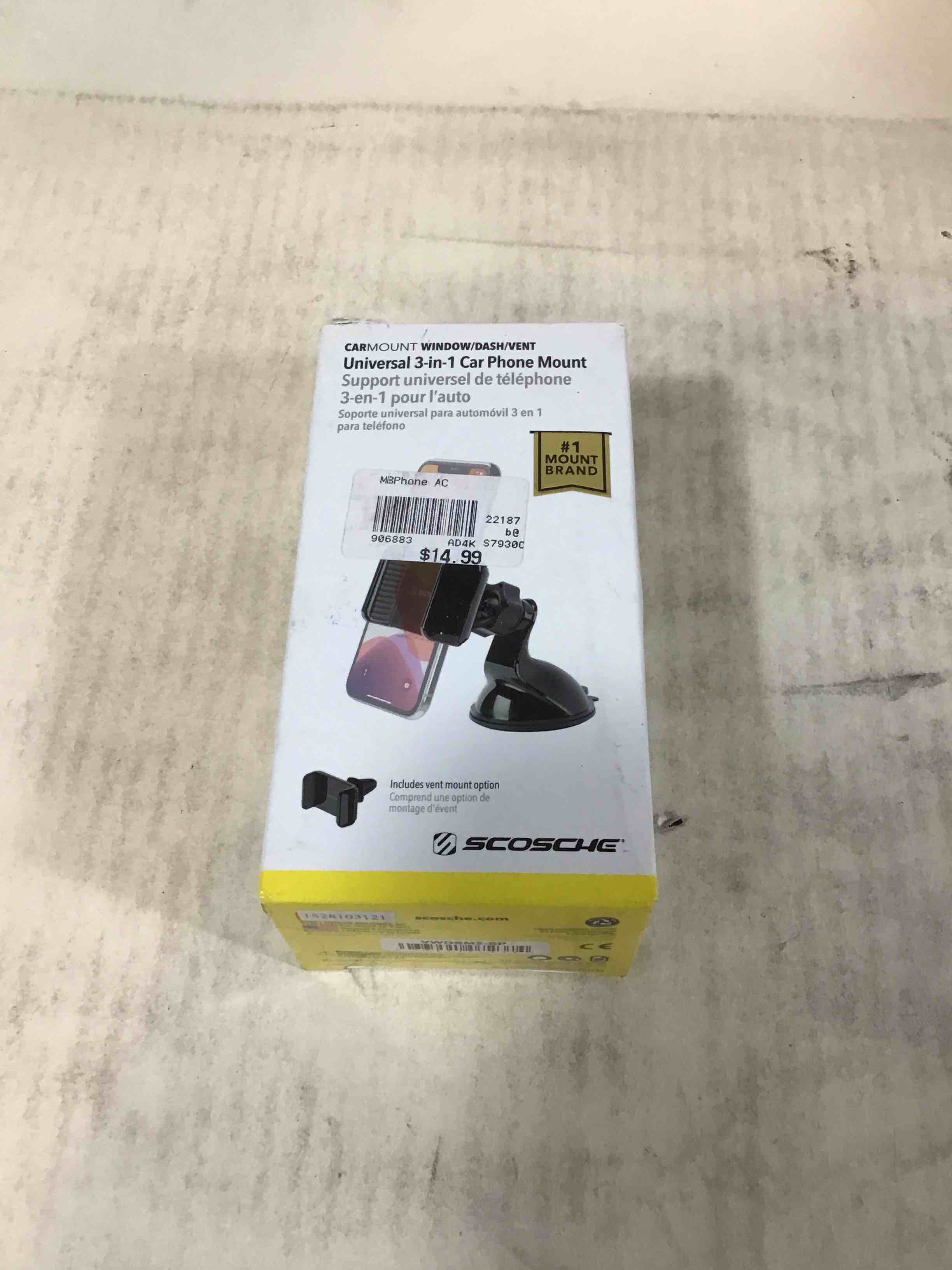 Condition photo showing Good Condition for scosche - 3-in-1 universal vent/window/dash mount for mobile phones - black